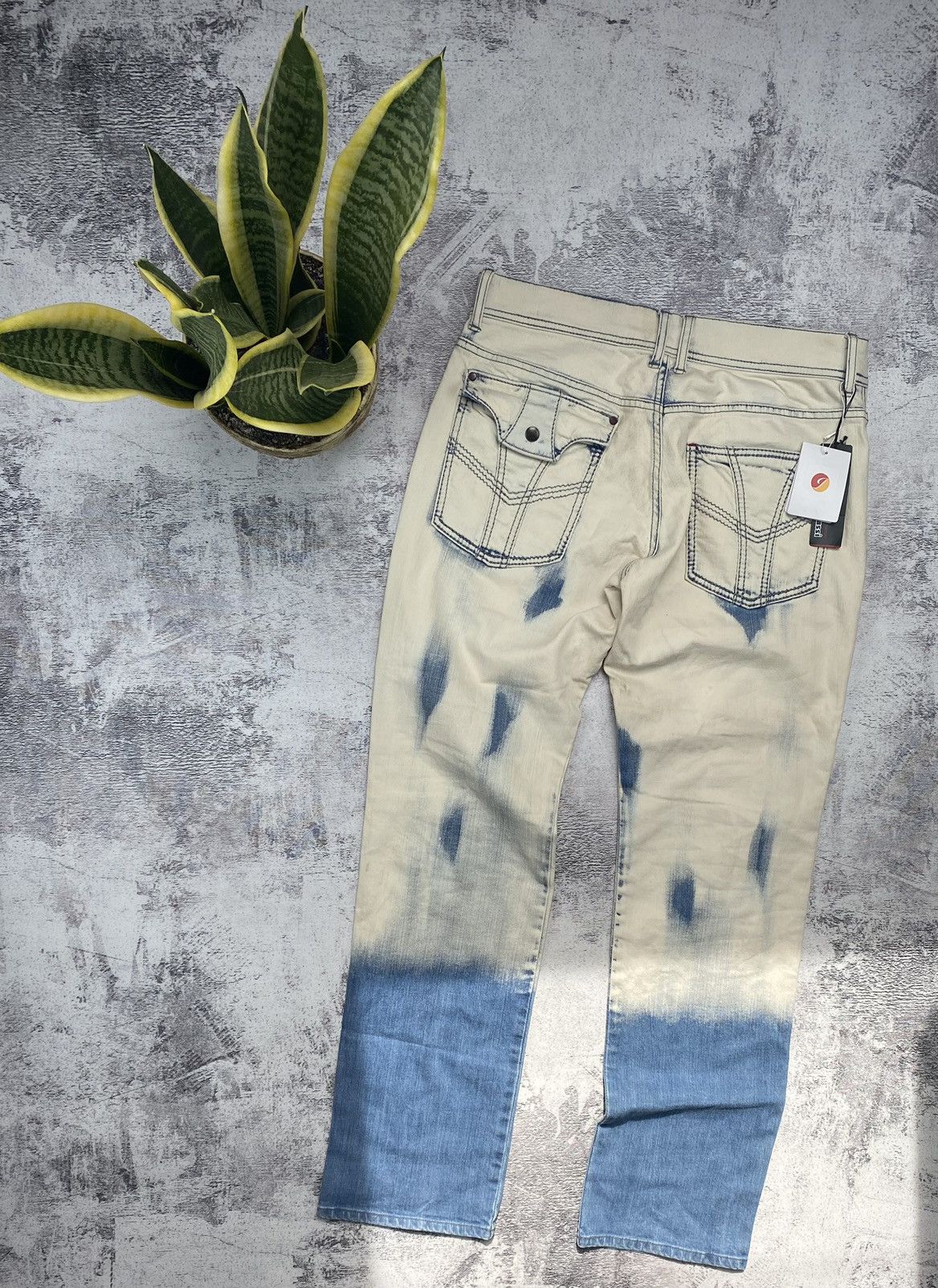 image of Distressed Denim Vintage Very Barassi Made In Japan Tie Dye Y2K Jeans, Men's (Size 34)