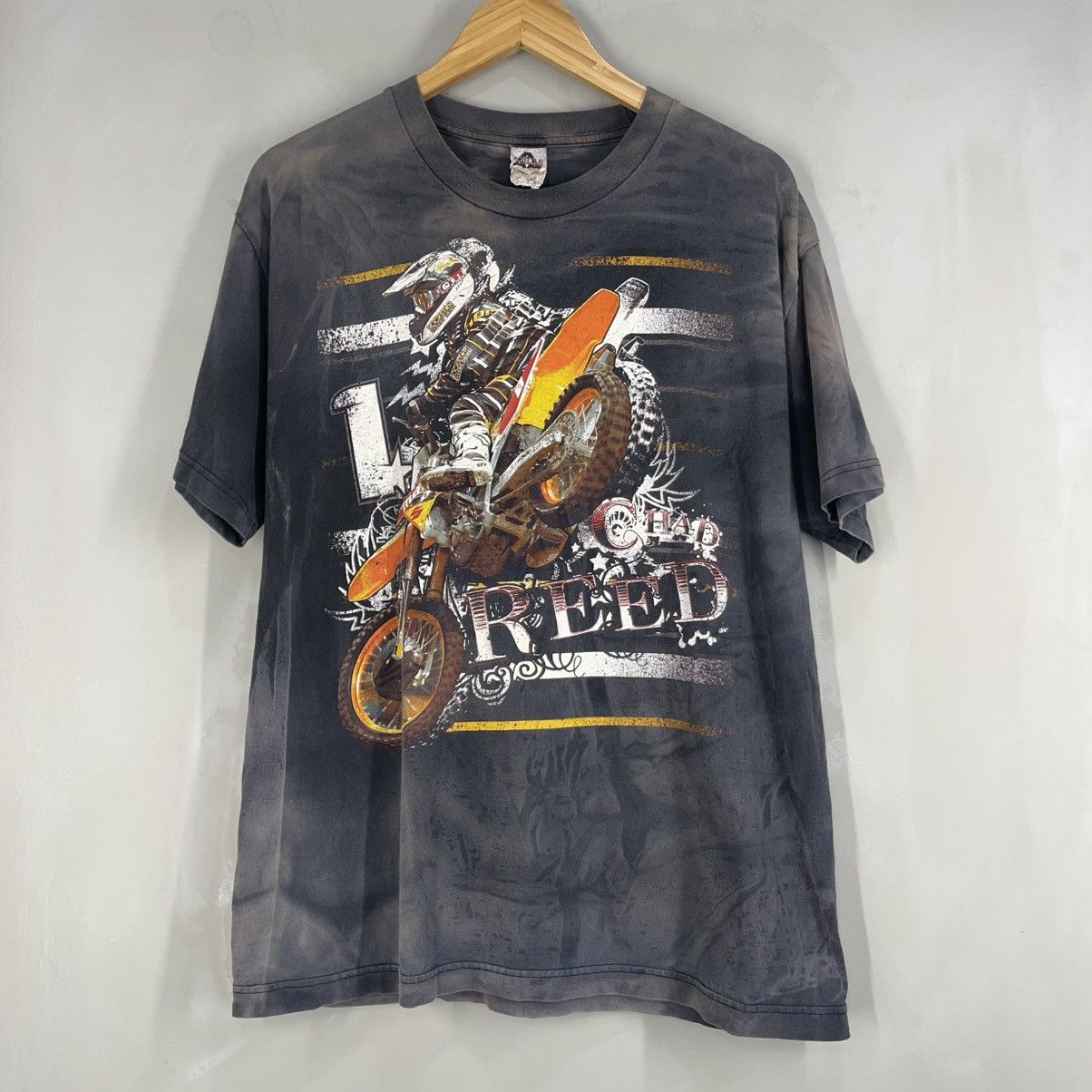 Alstyle Vintage Distress Graphic Motocross Design Shirt Size US L / EU 52-54 / 3 - 1 Thumbnail