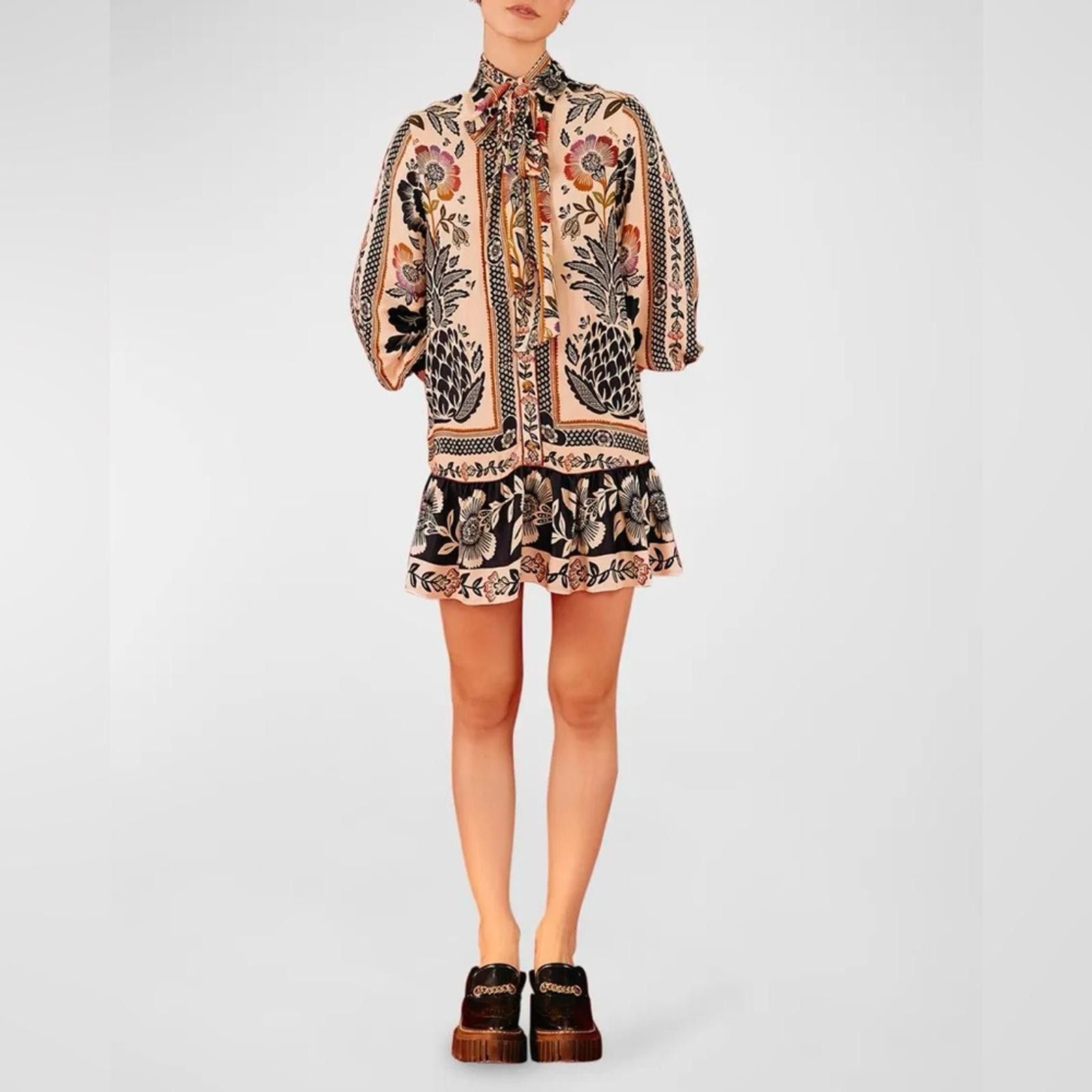 Farm Rio 🌺 FARM Rio Romantic Garden Mini Dress – Size XS Size XS / US 0-2 / IT 36-38 - 1 Thumbnail
