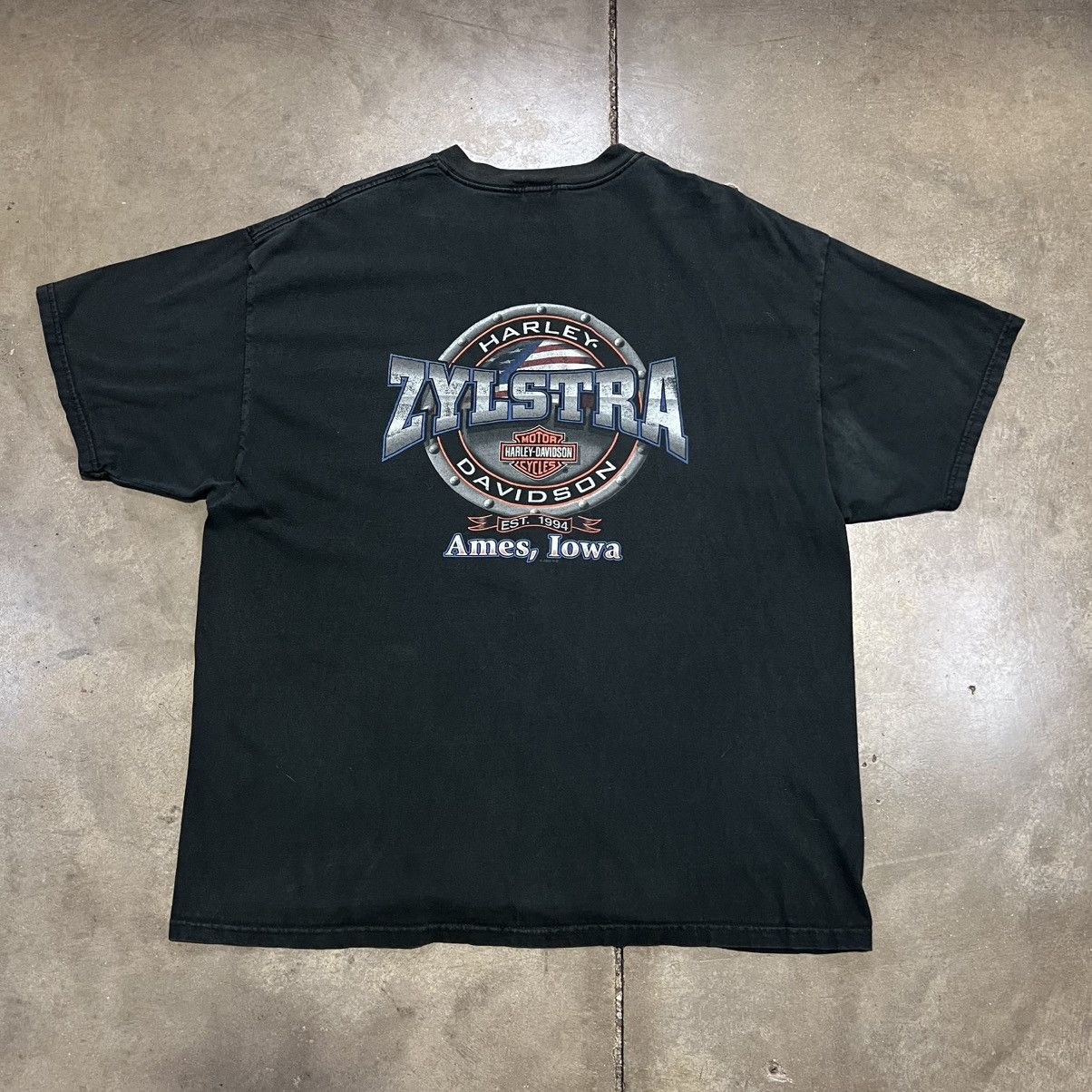Harley Davidson × Vintage Vintage Harley Davidson Tshirt Motorcycle Biker Pocket Faded Size US XXL / EU 58 / 5 - 1 Thumbnail