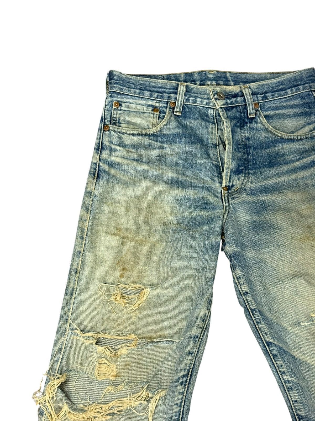 Levi's Vintage Clothing Levi’s Big E 701 LVC Japan Straight Distress Selvedge 3🟦5 Size US 29 - 6 Thumbnail