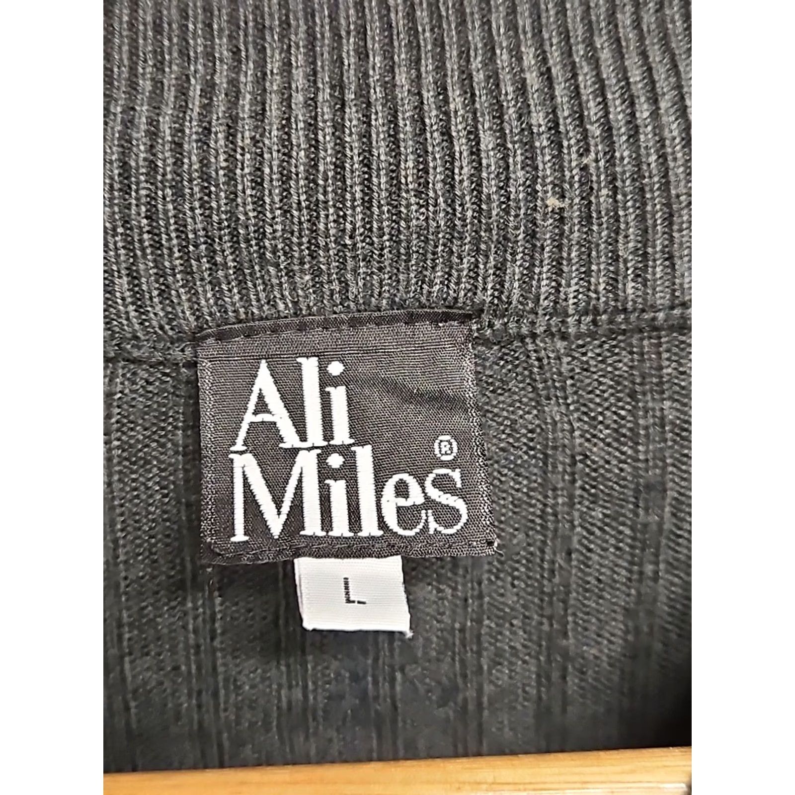 Vintage Ali Miles Black Ribbed Knit Sweater Women’s Large Long Sleeve Crewneck Size L / US 10 / IT 46 - 4 Thumbnail