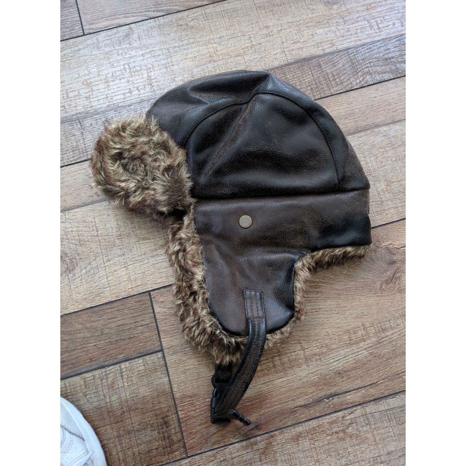 Route 66 Route 66 Trapper Hat M/L Brown Faux Fur & Leather Lined Ear Flap Aviator Hat Mens Winter Holiday Casual Ski Outdoor Classic Vintage No N/A Size ONE SIZE - 5 Thumbnail