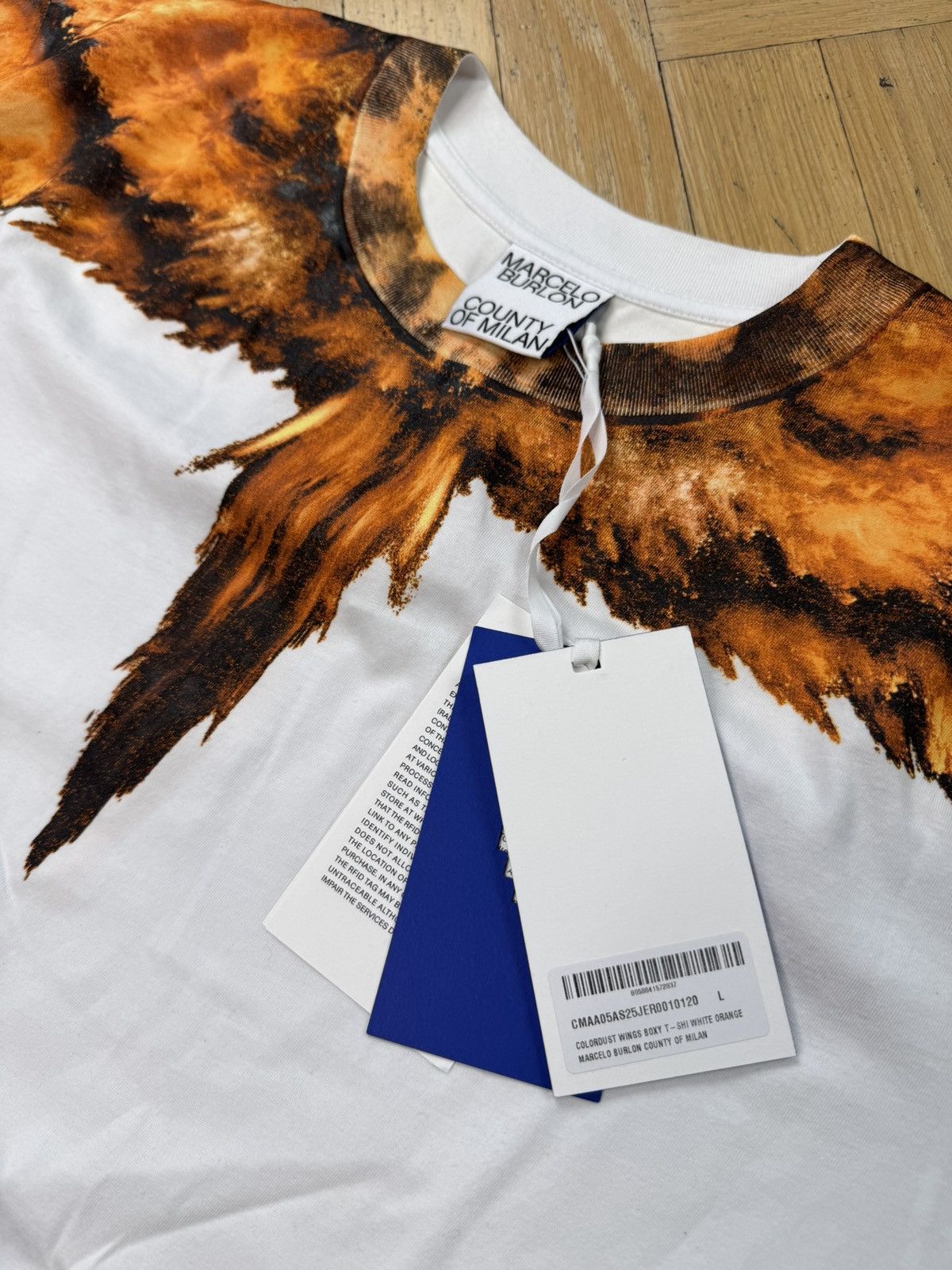Marcelo Burlon MARCELO BURLON WING FLAME WHITE TEE Size US L / EU 52-54 / 3 - 5 Thumbnail
