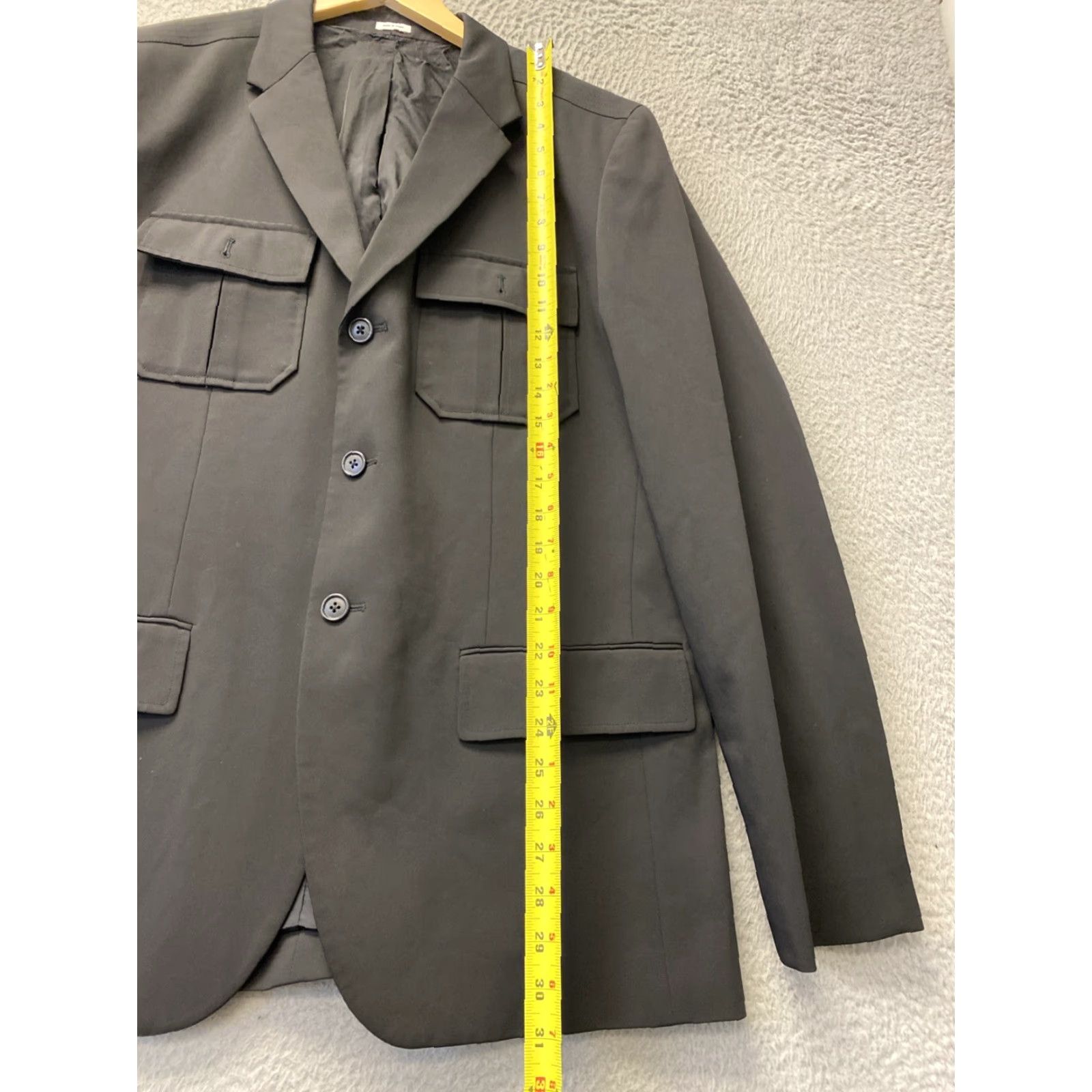 Calvin Klein Calvin Klein Jacket Blazer Sport Coat 3 button military style XL black /99-61 Size 46R - 4 Thumbnail
