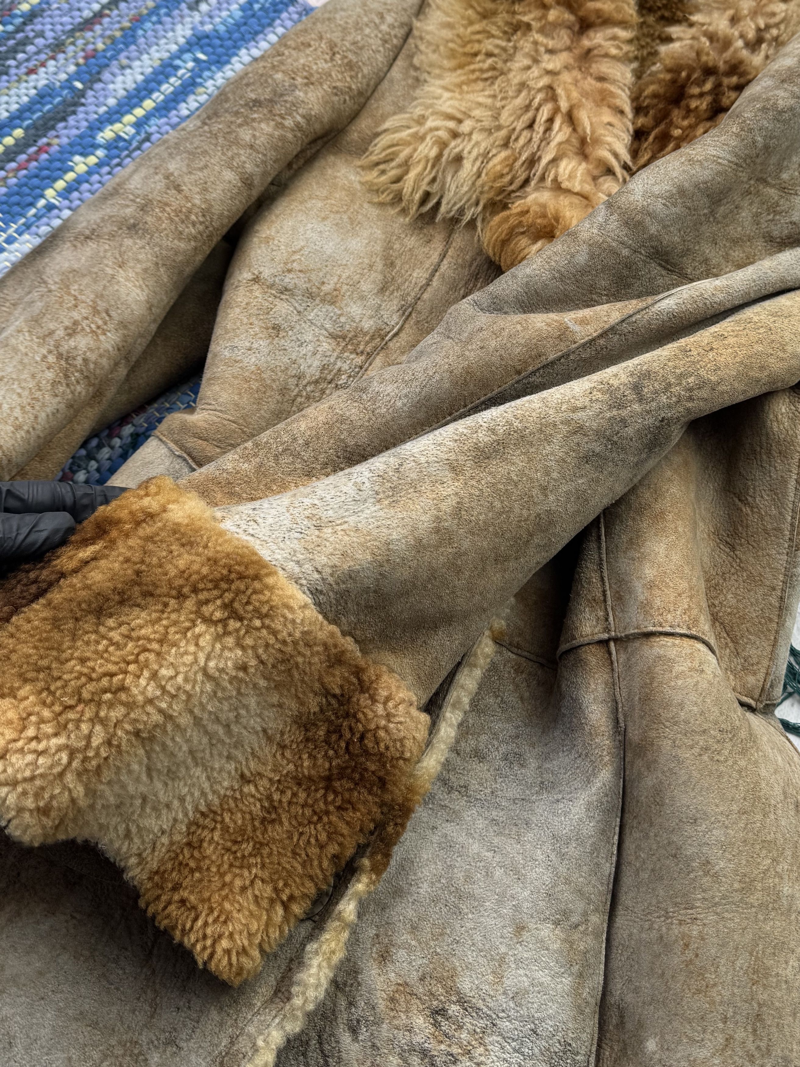 Vintage Vintage Real Sheepskin Faded Jacket A678D15(466) Size XS / US 0-2 / IT 36-38 - 9 Thumbnail