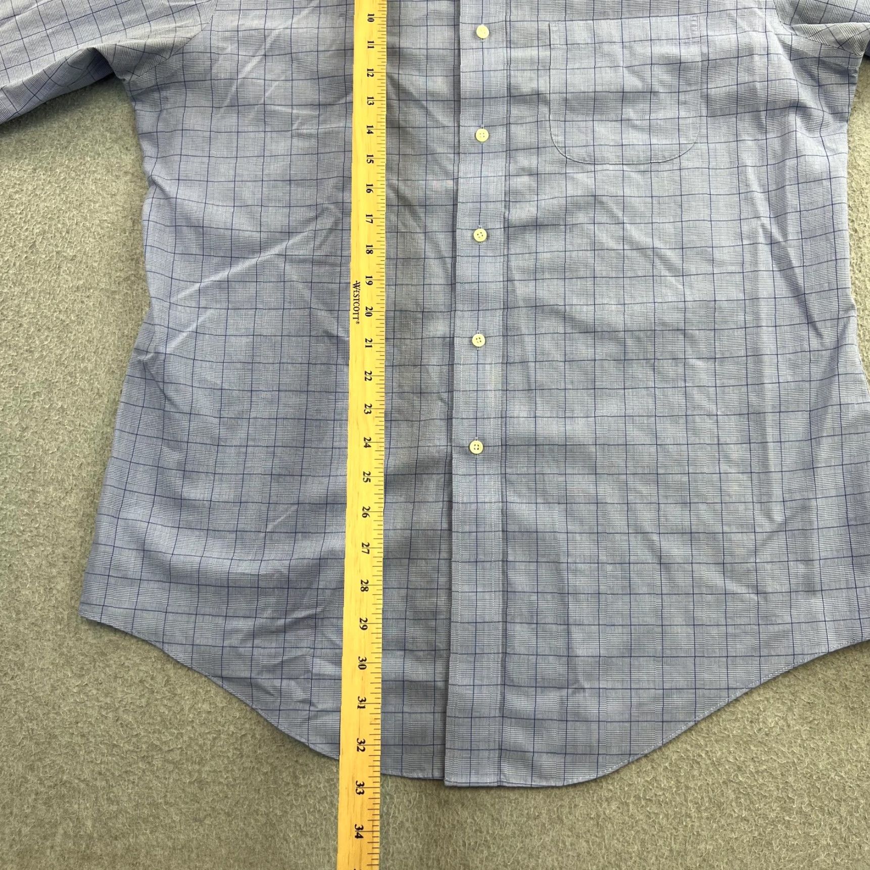 Brooks Brothers Brooks Brothers Dress Shirt Mens 16.5-36 Blue Slim Non-Iron Adult Regular Check Shirt Size 46R - 3 Thumbnail