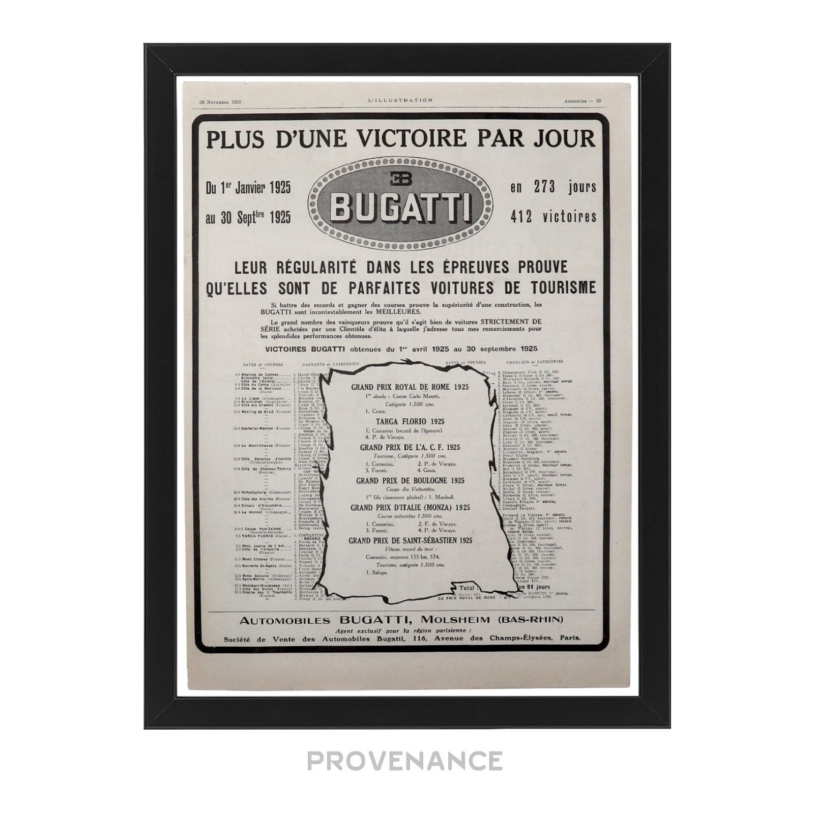 Bugatti 🔴 Bugatti Antique Vintage Newsprint Ad - Another Victory Size ONE SIZE - 1 Thumbnail