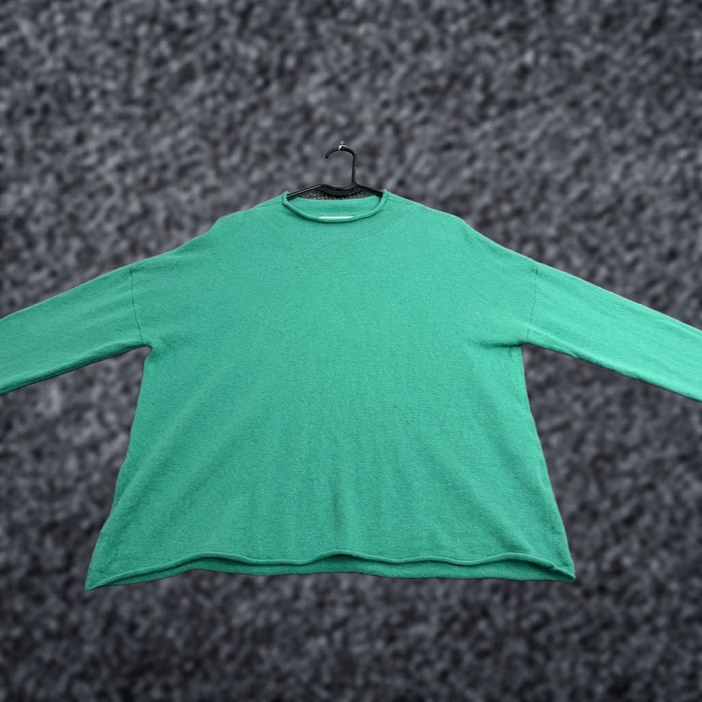 Vintage WoolOvers Sweater Womens L Green Merino Wool Cashmere Crew Neck Knit Minimalist Size L / US 10 / IT 46 - 1 Thumbnail