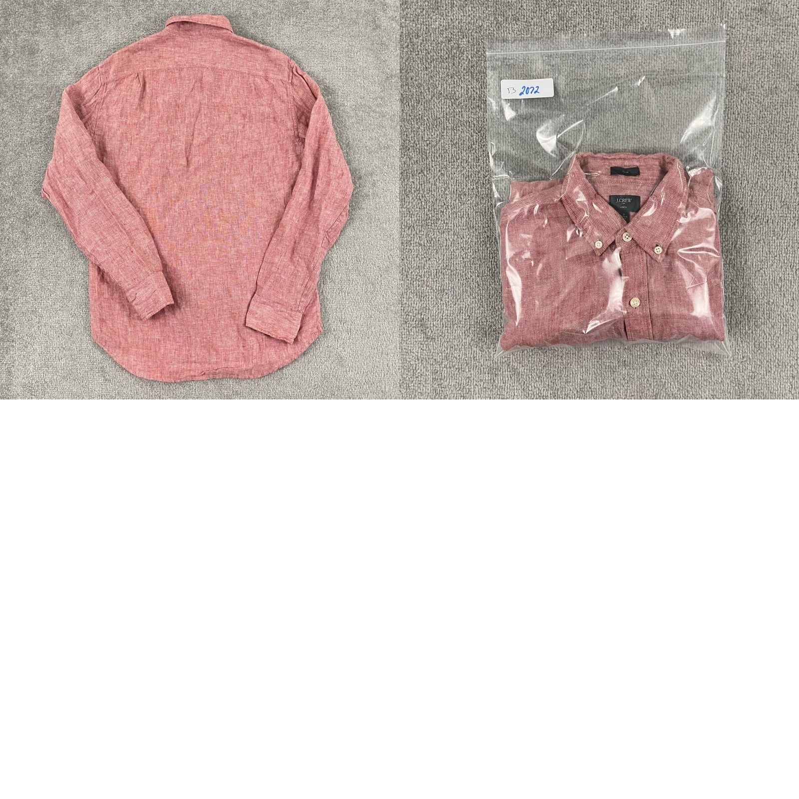 J.Crew J. CREW Shirt Men Small Slim Fit Button-Down Long Sleeve Preppy Summer Old Money Red Linen Button-Up Solid Casual, Workwear Mens S Size US S / EU 44-46 / 1 - 8 Thumbnail