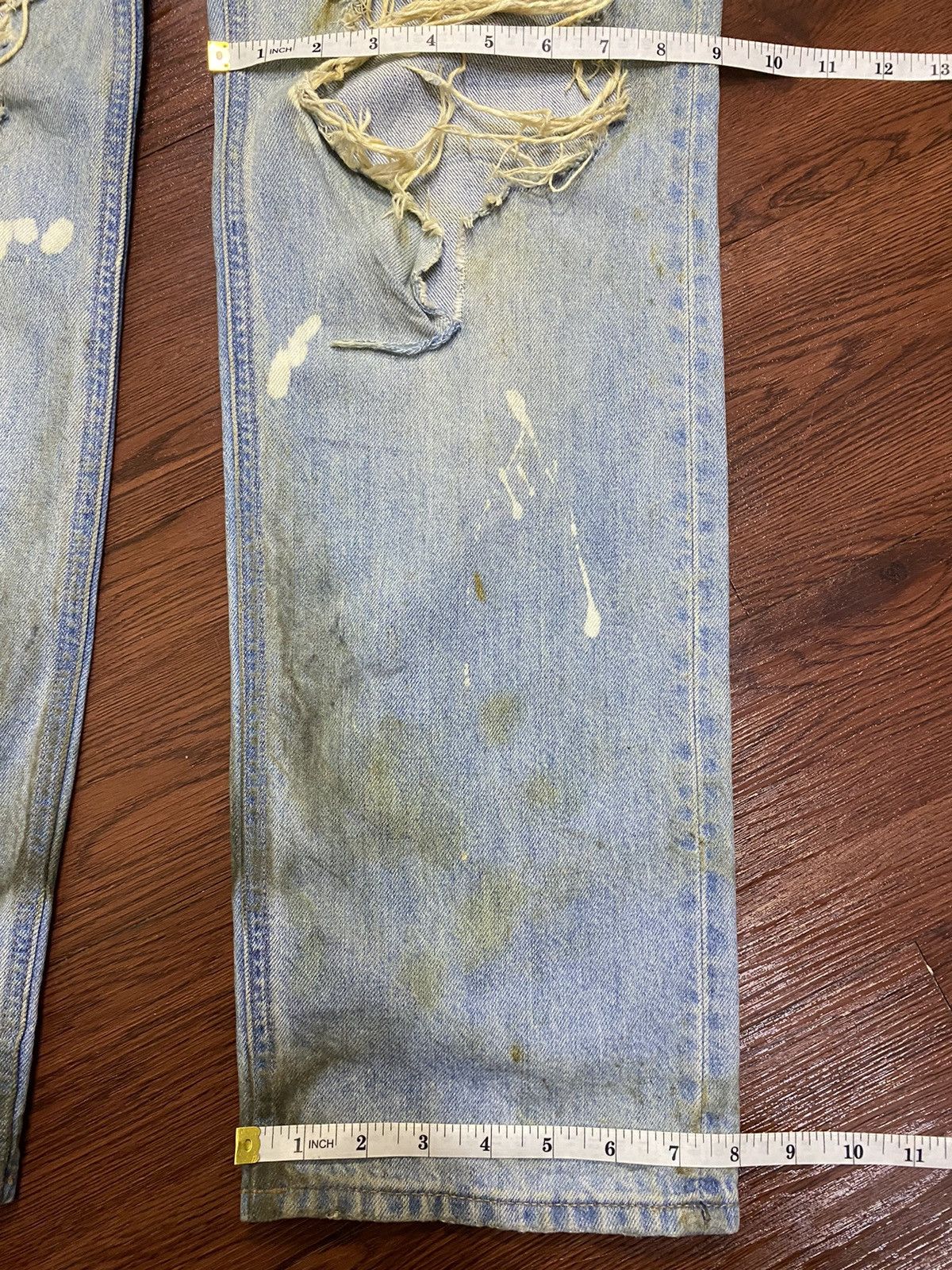 Japanese Brand Vintage Uniqlo Acid Wash Ripped Loose Jeans Size US 30 / EU 46 - 16 Thumbnail