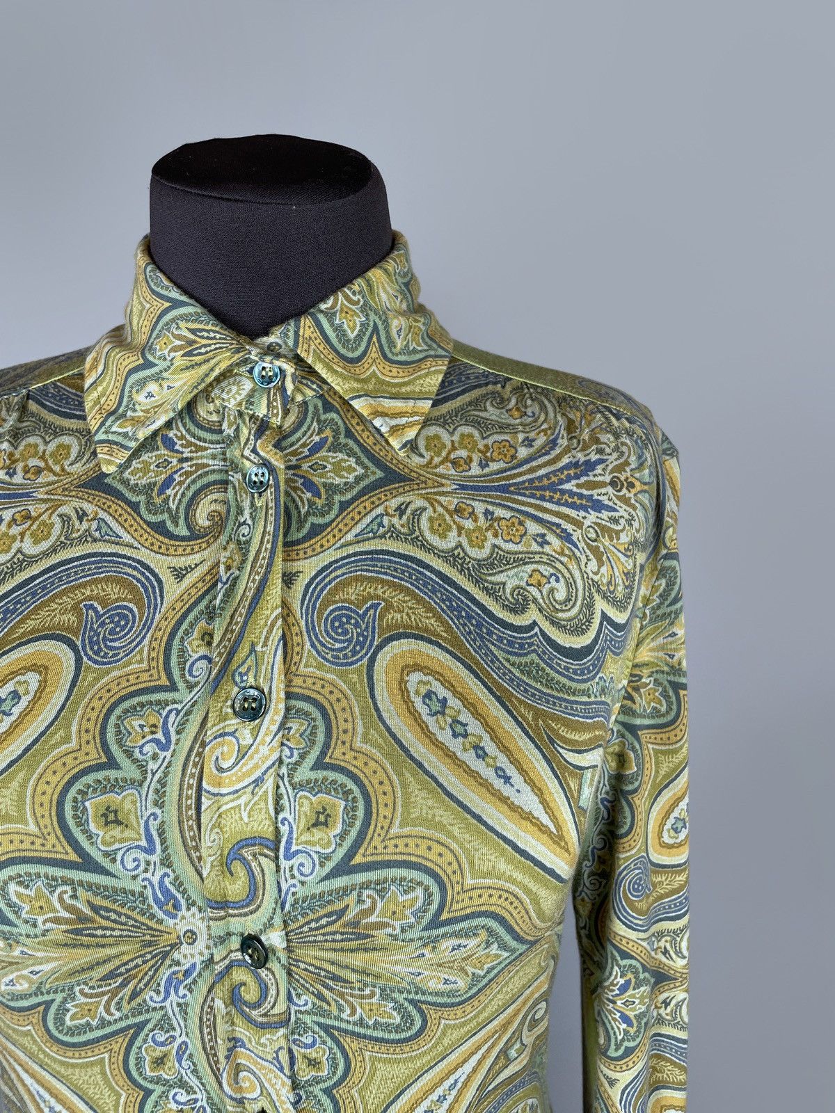 Etro Women's ETRO Milano Paisley Viscose Long LS Dress Size 42 Size M / US 6-8 / IT 42-44 - 7 Thumbnail