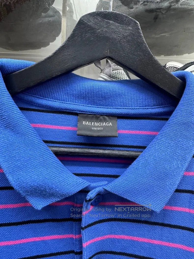 Balenciaga Balenciaga Purple Stripe Polo Shirt. Size US M / EU 48-50 / 2 - 5 Thumbnail