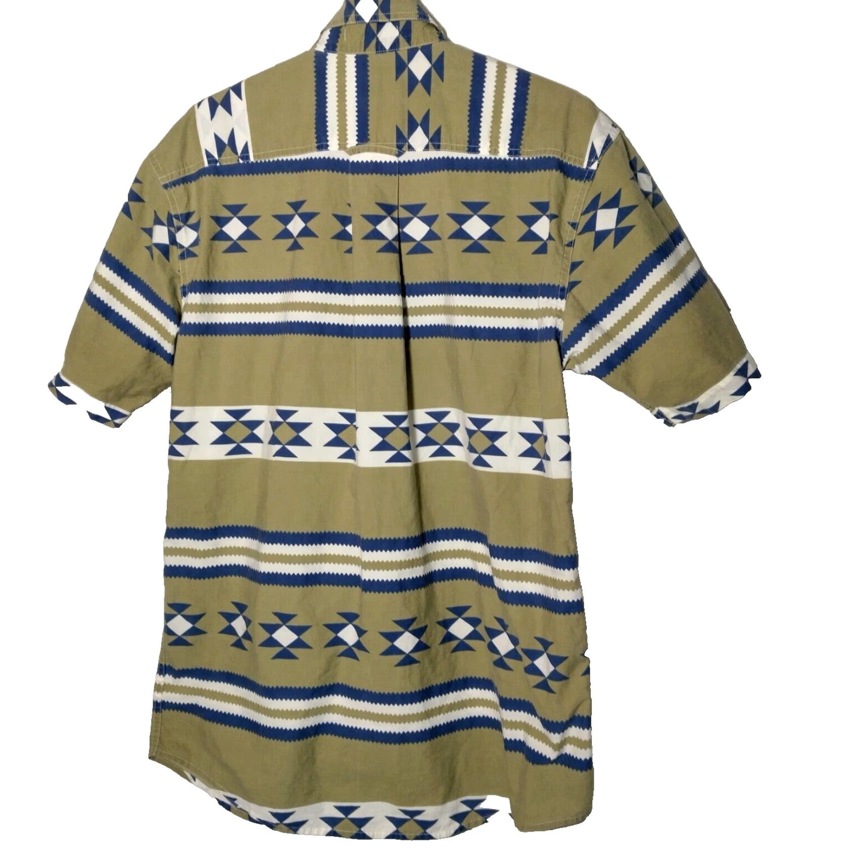 Orvis Orvis Shirt Men M Southwest Geometric Tan Blue Stripe Short Sleeve Western READ Size US M / EU 48-50 / 2 - 2 Thumbnail