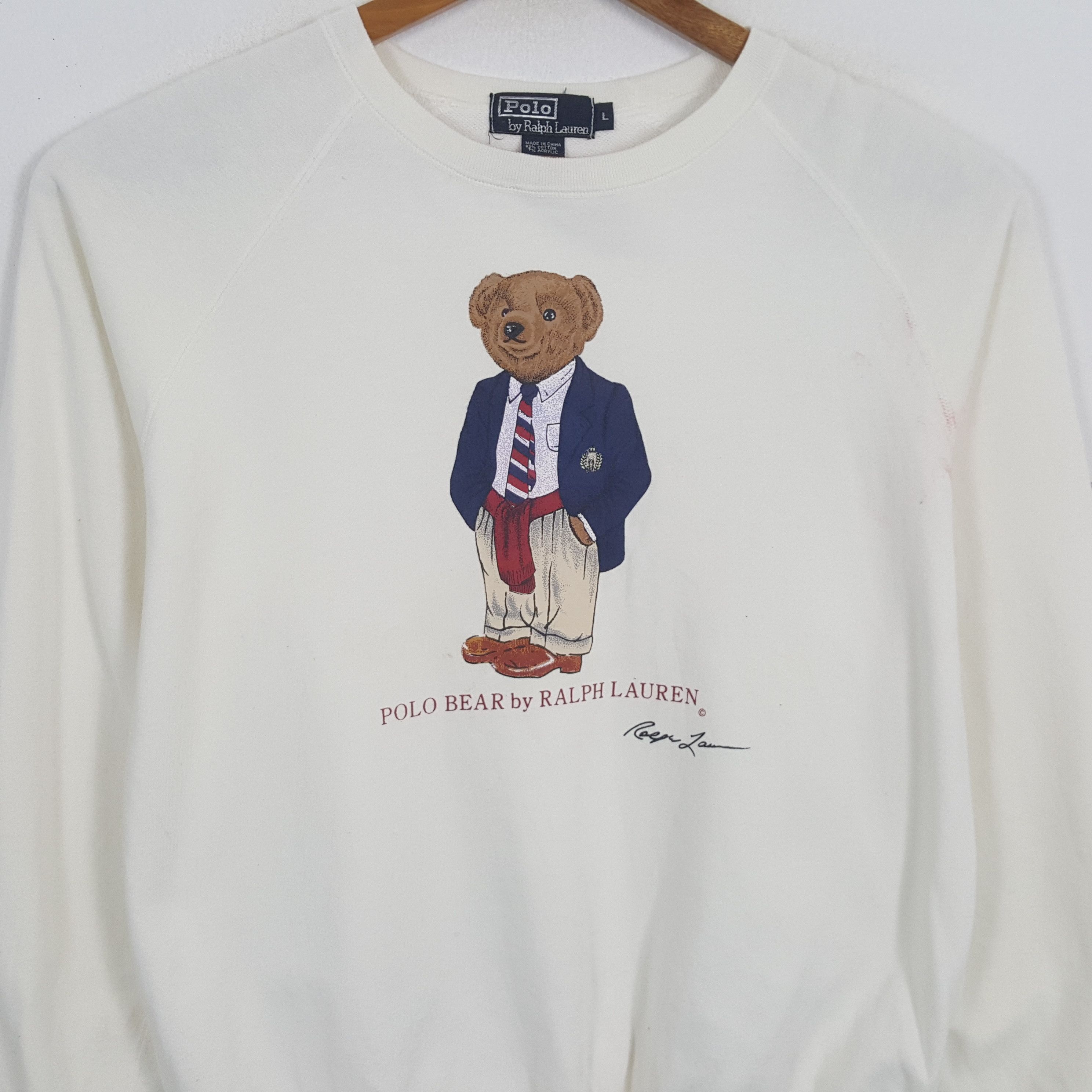 Polo Ralph Lauren × Vintage Vintage POLO BEAR by RALPH LAUREN Fashion Brand Sweatshirts Size US L / EU 52-54 / 3 - 2 Thumbnail