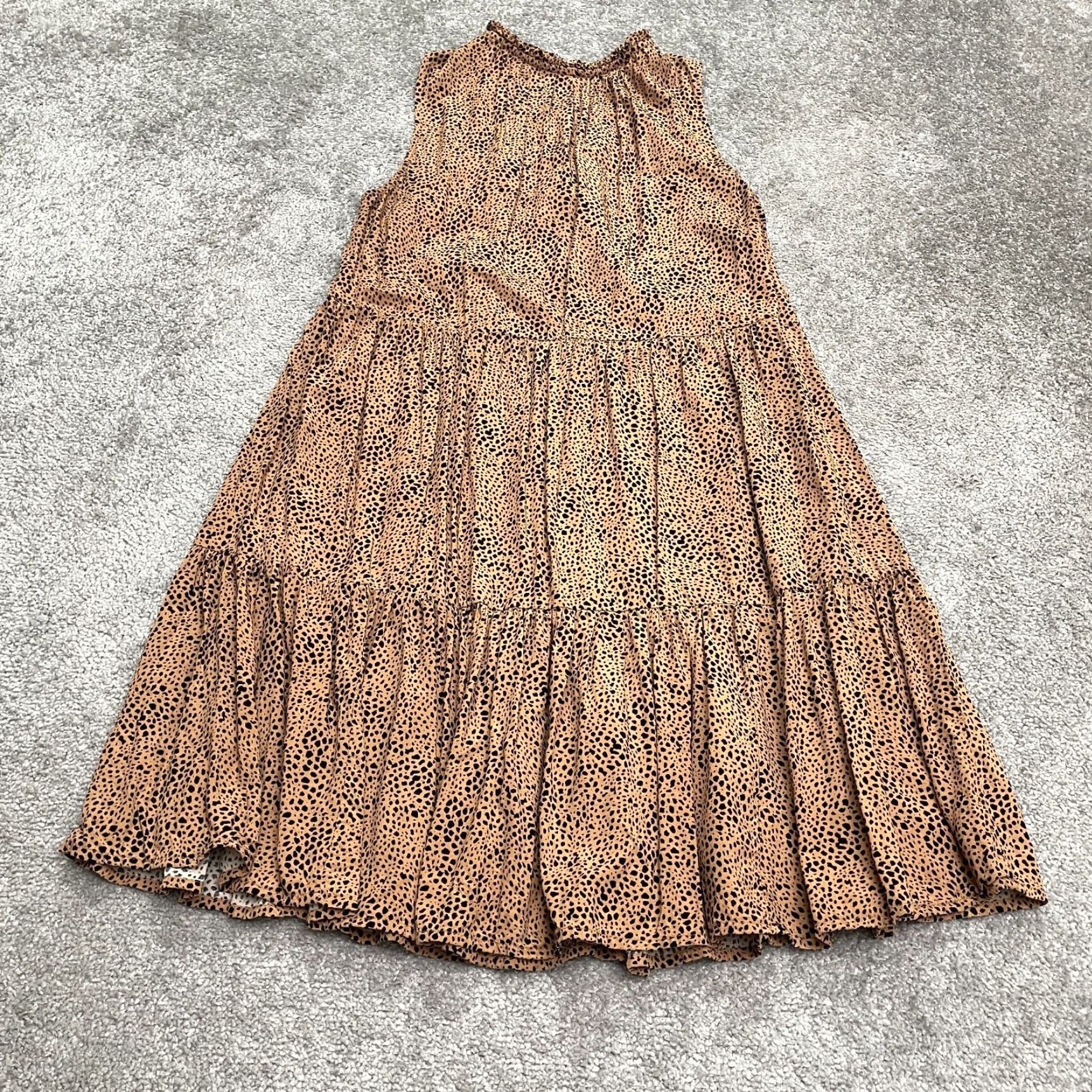 Old Navy VINTAGE Old Navy Leopard Animal Print A-Line Midi Dress Womens Medium Brown Sleeveless Boho Casual Summer Size M / US 6-8 / IT 42-44 - 2 Thumbnail