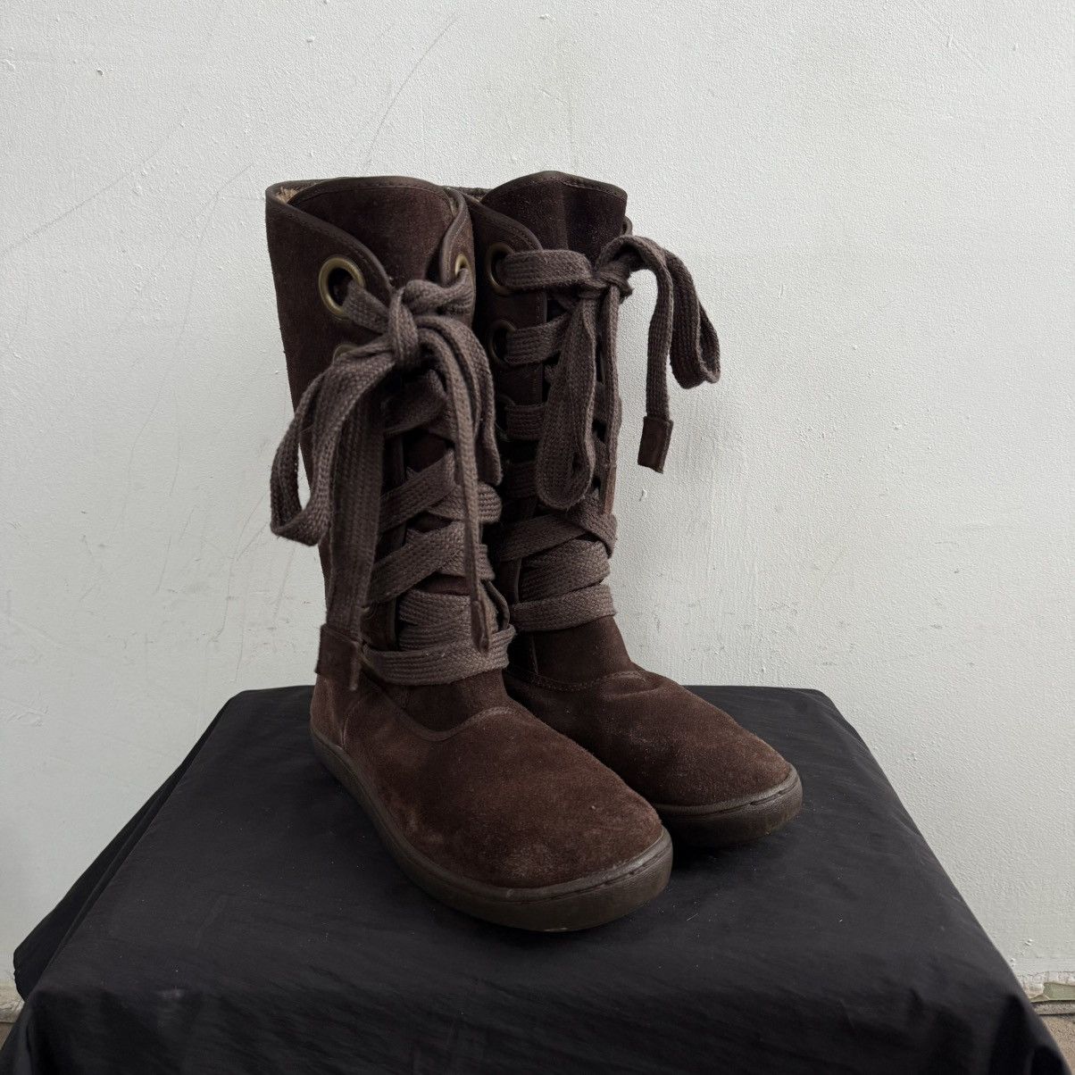 Japanese Brand Vintage Bjorn Borg Suede Brown Lace Up Boots Size US 9 / IT 39 - 4 Thumbnail