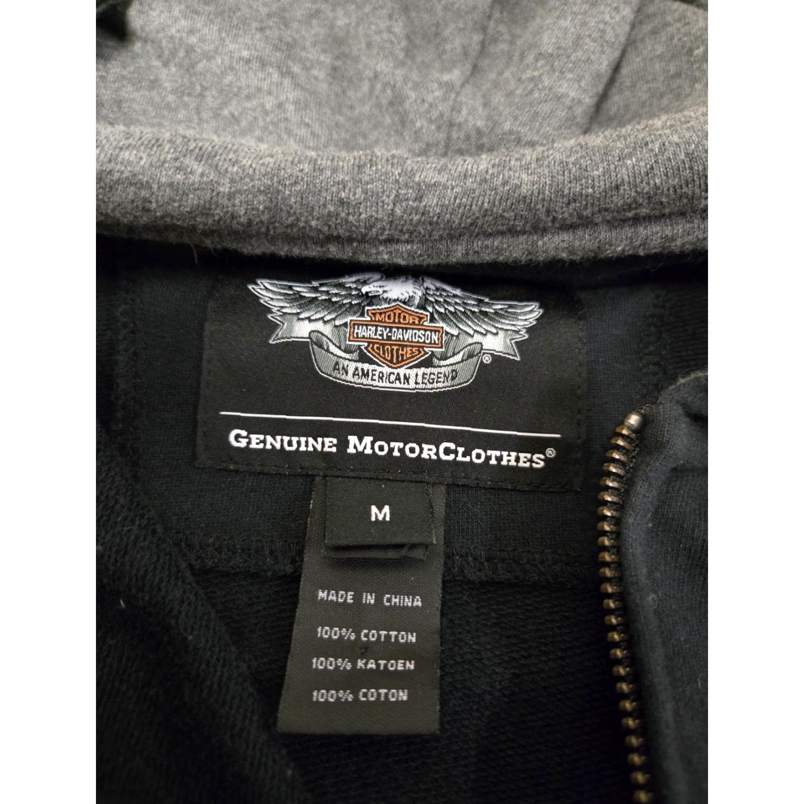 Harley Davidson VINTAGE Harley-Davidson Hoodie Mens M Black Full Zip Embroidered Skull Flames Size US M / EU 48-50 / 2 - 6 Thumbnail