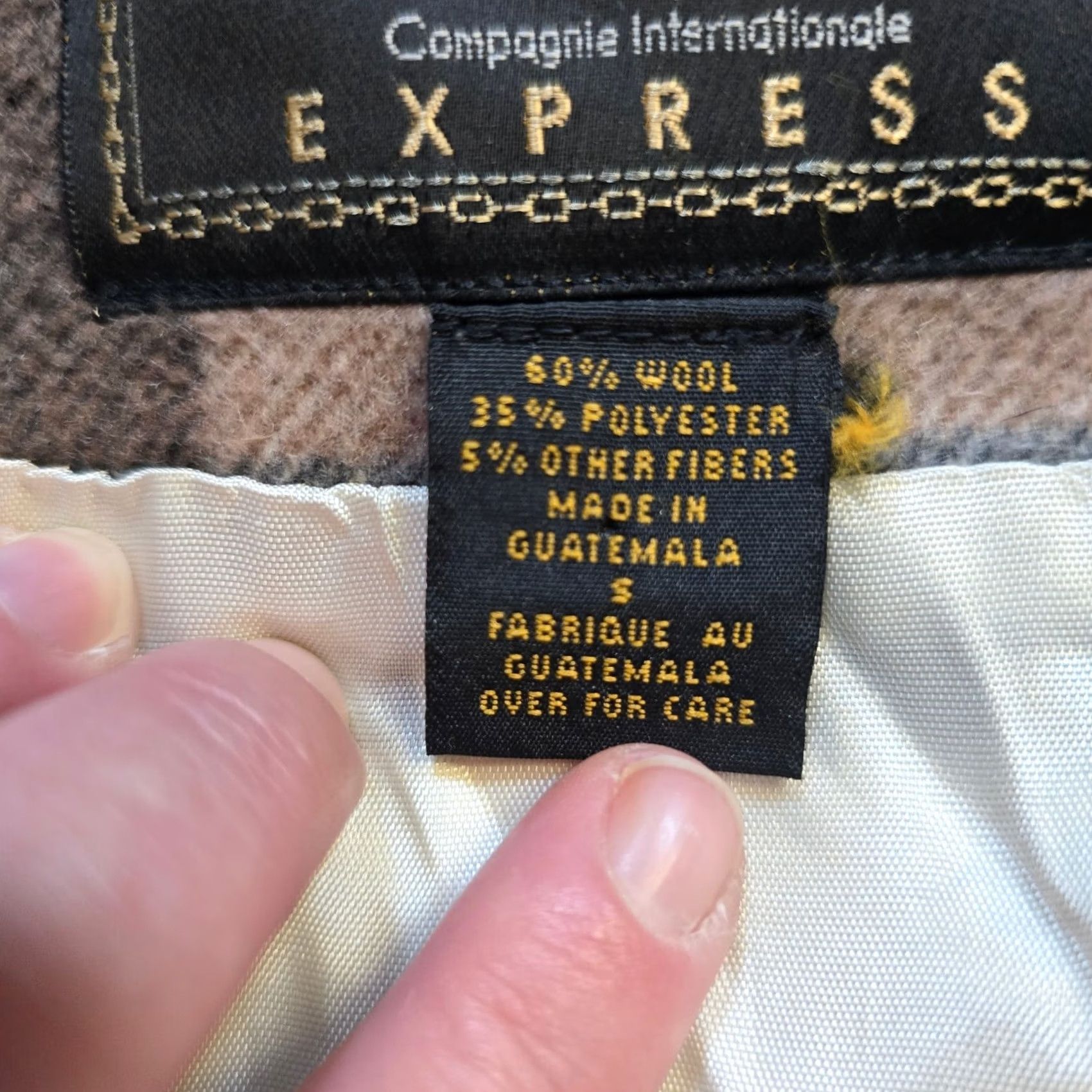 Express VINTAGE Express Blazer Women S Gray Beige Plaid Wool 90s Boxy Pockets 90s Womens Size S / US 4 / IT 40 - 5 Thumbnail