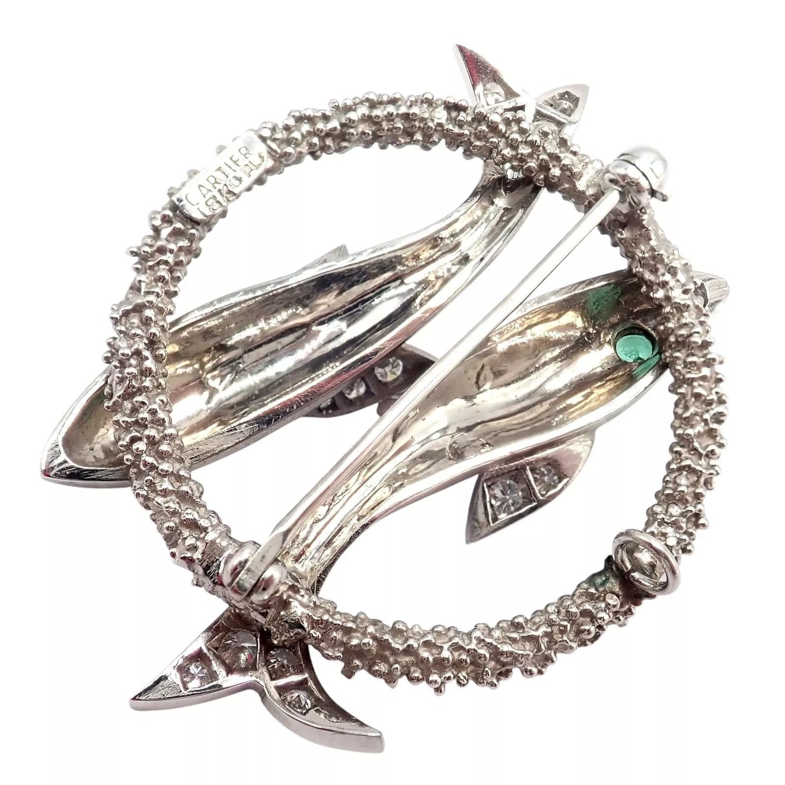 Cartier Cartier White Gold Platinum Diamond Emerald Zodiac Brooch Size ONE SIZE - 5 Thumbnail