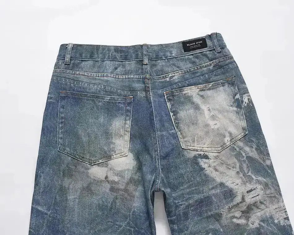 Japanese Brand Y2K Hip Hop Laser Printed Hole Casual Loose Jeans Pants Size US 32 / EU 48 - 6 Thumbnail