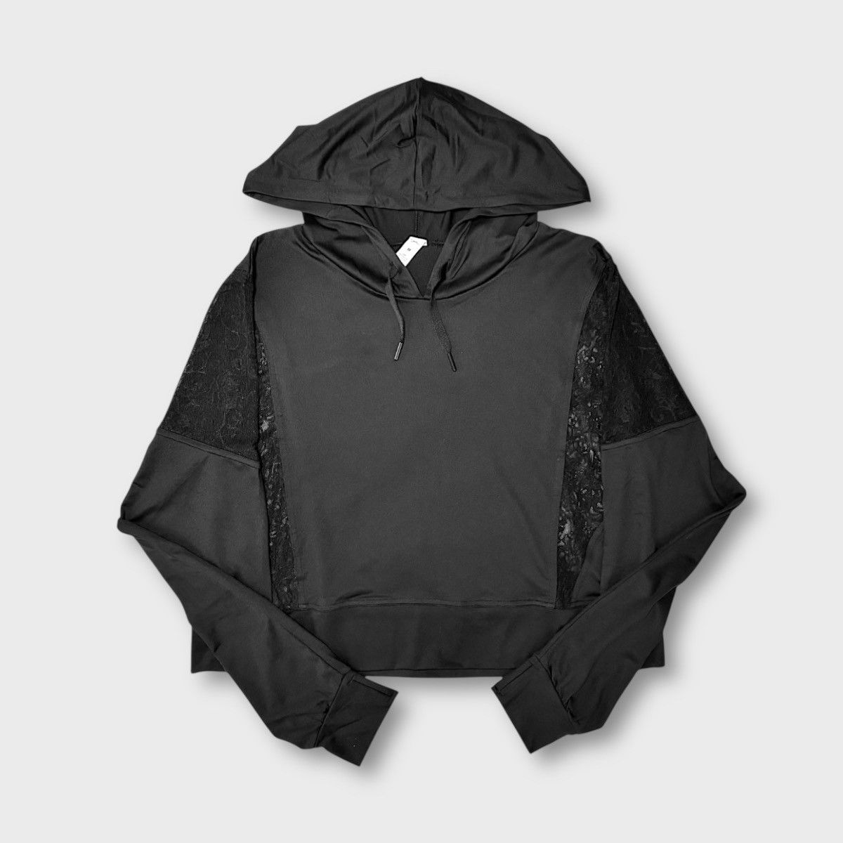 Other Gottex Women’s Black Lace Trim Cropped Hoodie Sz M Size M / US 6-8 / IT 42-44 - 5 Thumbnail