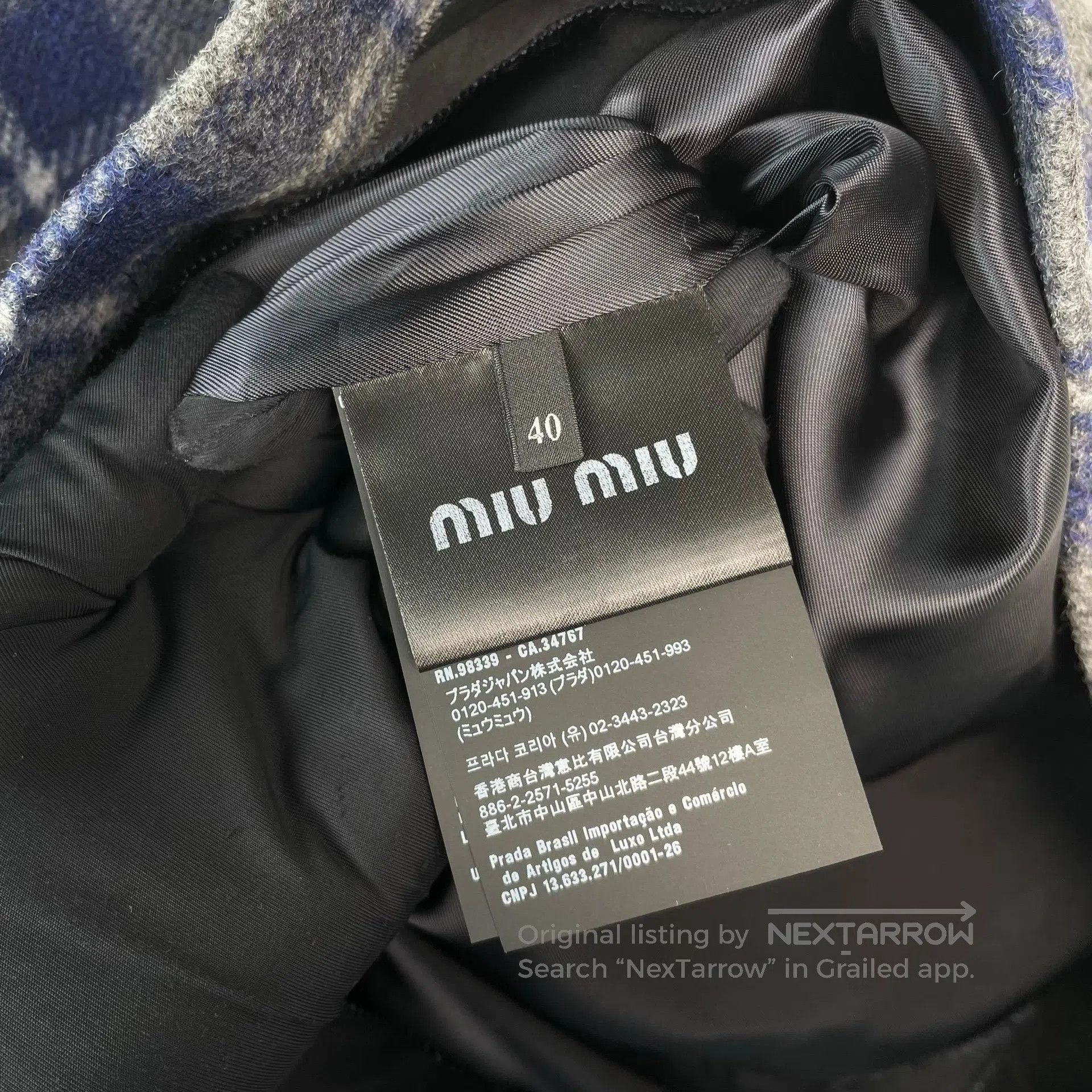 Miu Miu Miu Miu Autumn and winter blue-gray checkered mini wool dr Size S / US 4 / IT 40 - 7 Thumbnail