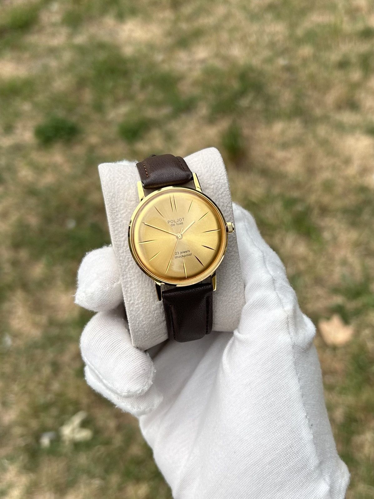 Vintage Vintage Watch Poljot De Luxe Gold USSR Mechanical 1980s Size ONE SIZE - 13 Thumbnail