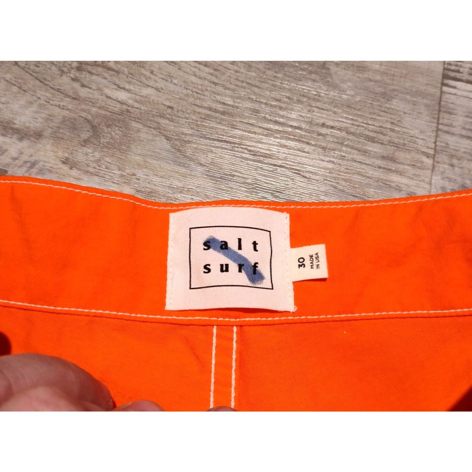 Vintage Salt Surf Men's Board Shorts USA Orange 30 Drawstring Pockets Beach Surfing Made in USA Polyester Microfiber Unlined Regular Bottom Size US 30 / EU 46 - 4 Thumbnail