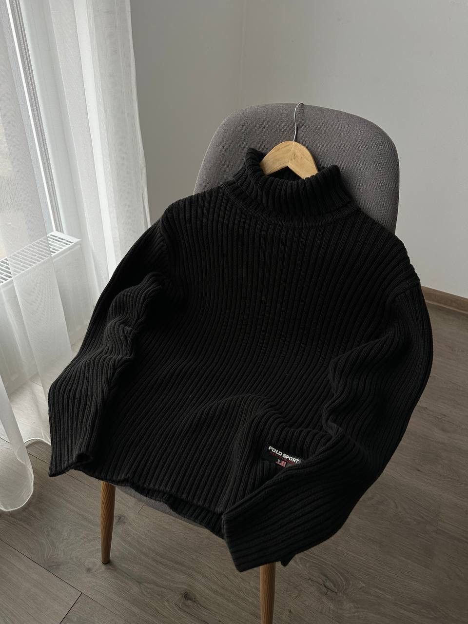 Polo Ralph Lauren × Vintage Vintage Polo Ralph Lauren Ribbed Knit Black Sweater Size US M / EU 48-50 / 2 - 5 Thumbnail