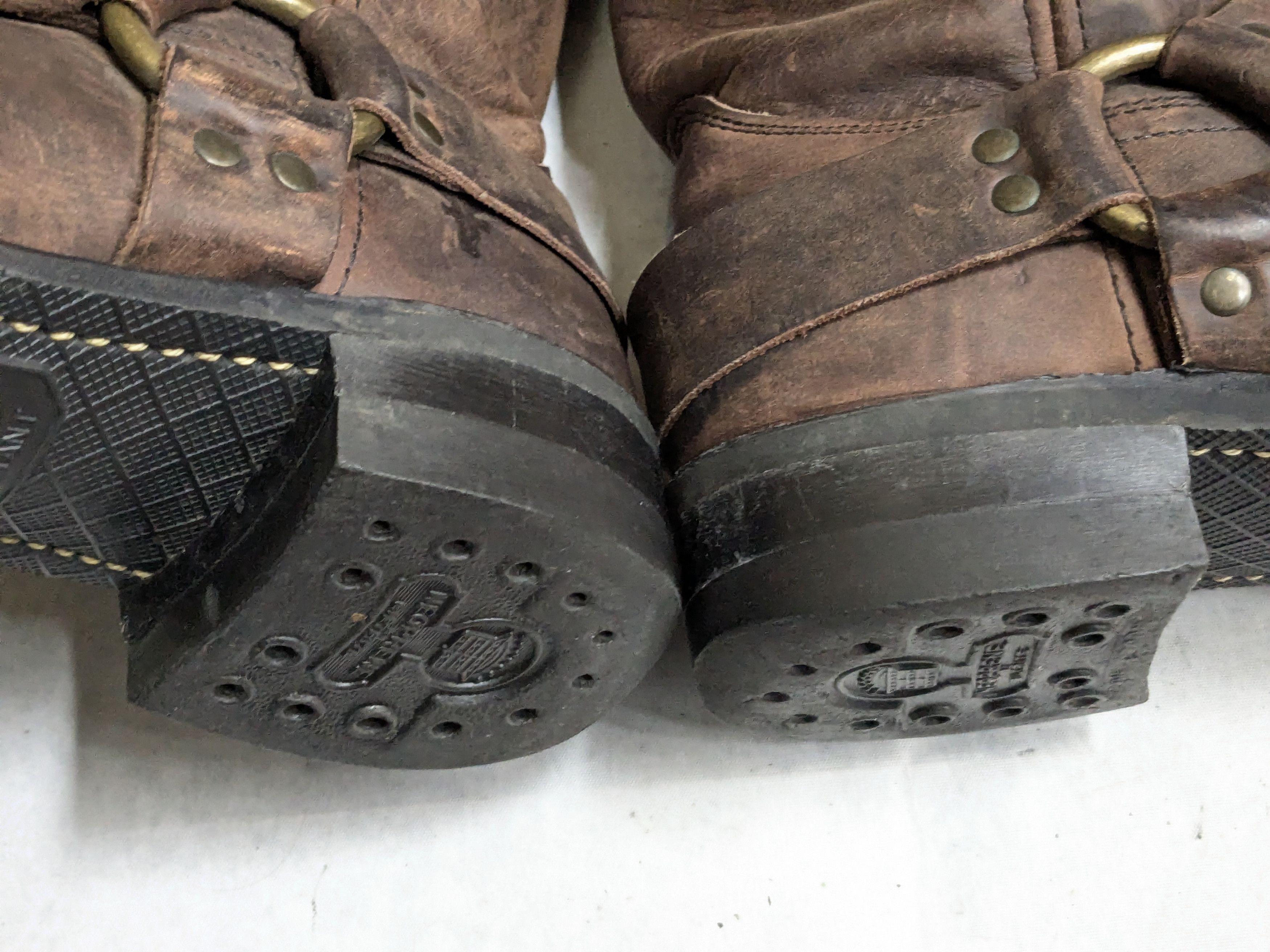 Frye Frye Harness Boots Brown 10.5 M Leather Buckle Strap Size US 10.5 / EU 43-44 - 15 Thumbnail