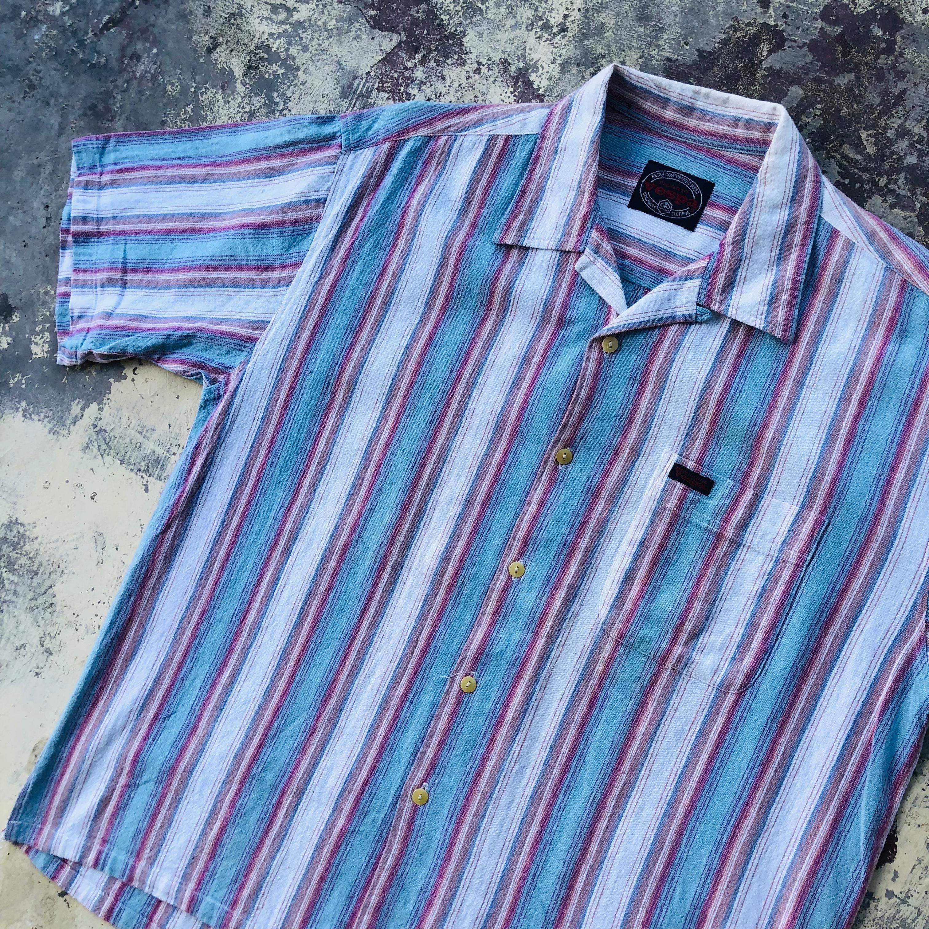 Japanese Brand Vintage shirt piaggio vespa stripes Size US L / EU 52-54 / 3 - 2 Thumbnail