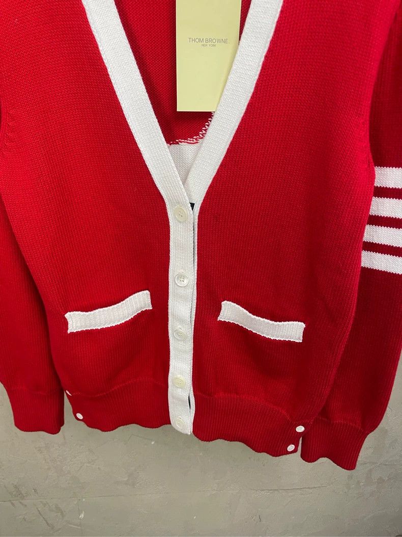 Thom Browne Thom browne Vintage red back puppy four-striped knitted car Size XS / US 0-2 / IT 36-38 - 3 Thumbnail