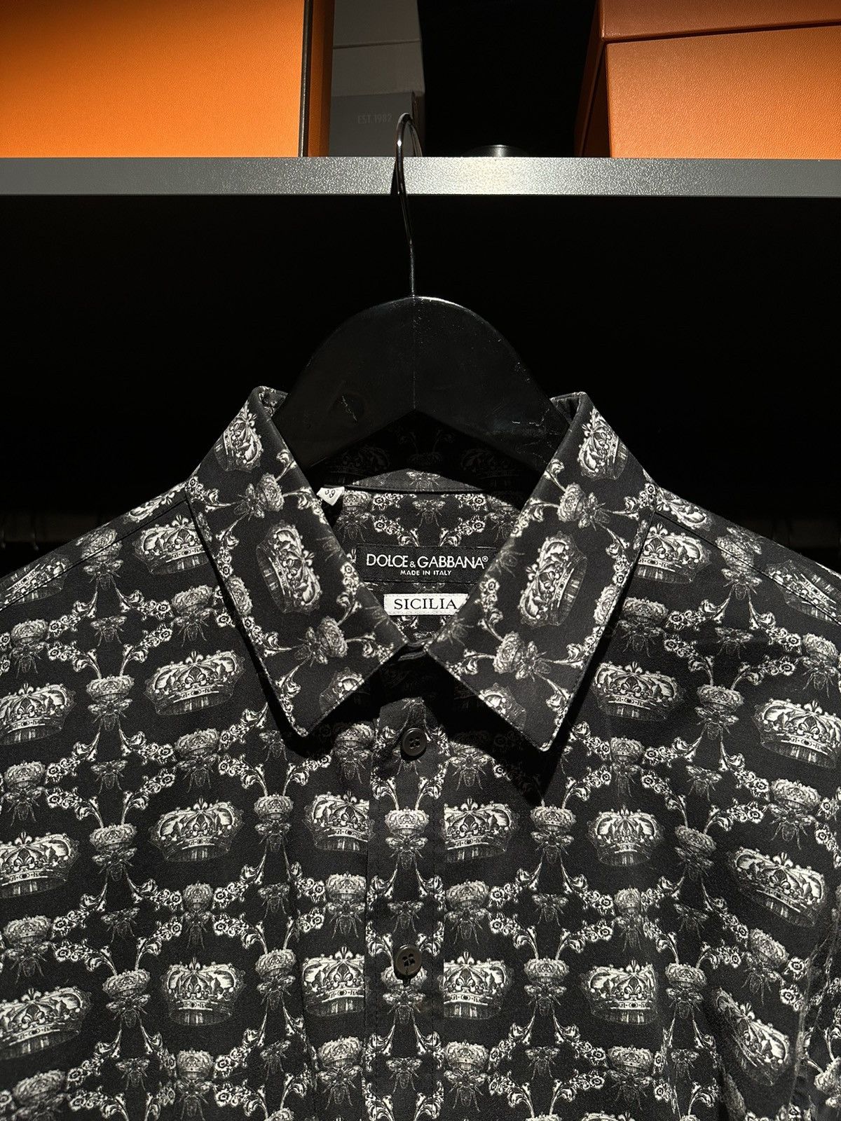 Dolce & Gabbana Men's Bee and Crown Embroidered Shirt White