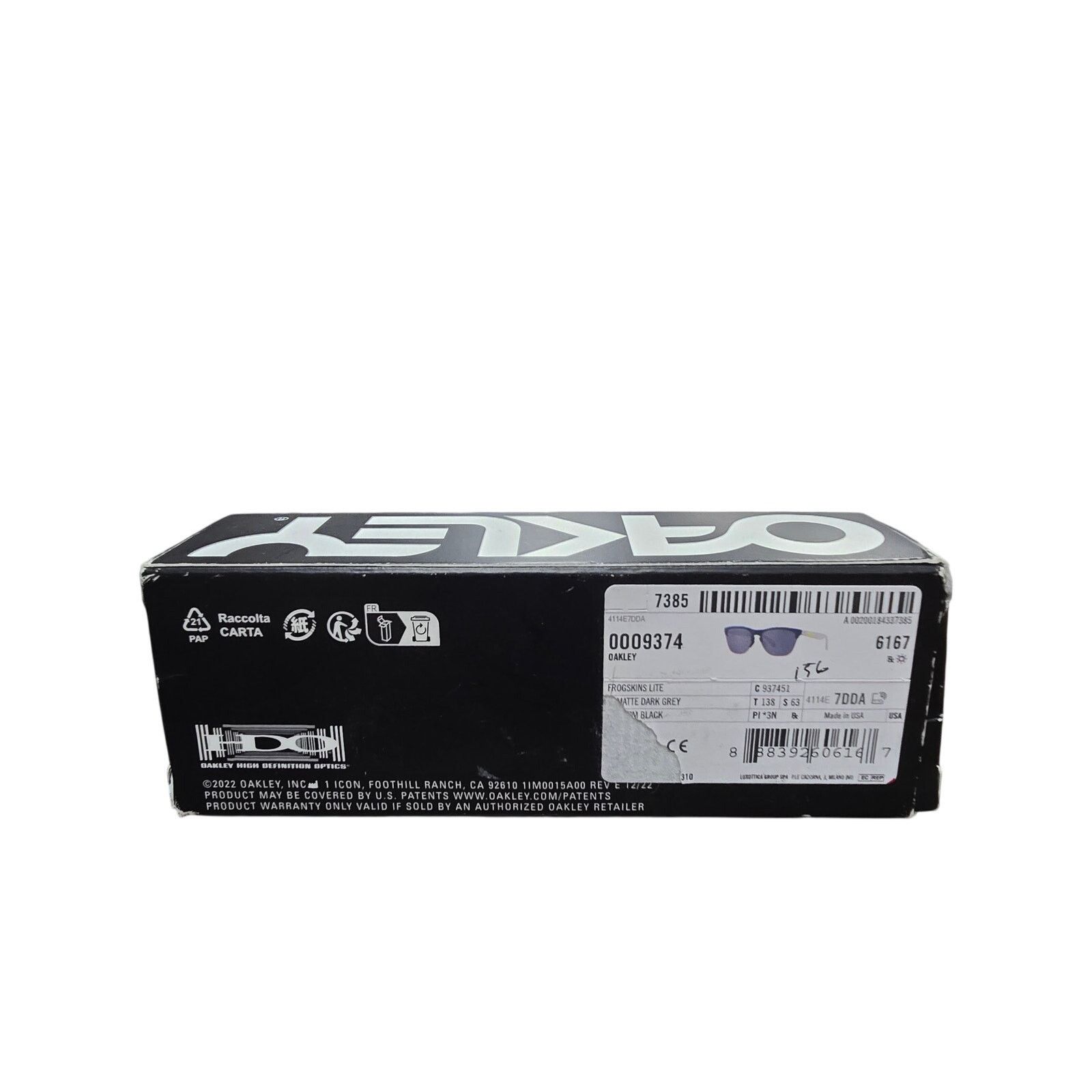 Oakley Oakley, Frogskins Lite, Matte Dark Grey Sunglasess, NEW Size ONE SIZE - 8 Thumbnail