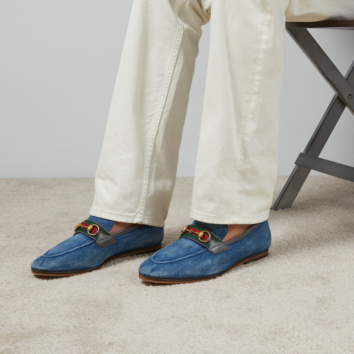 Gucci o1s1wg110125 Loafers With Horsebit in Blue Size US 8 / EU 41 - 2 Thumbnail