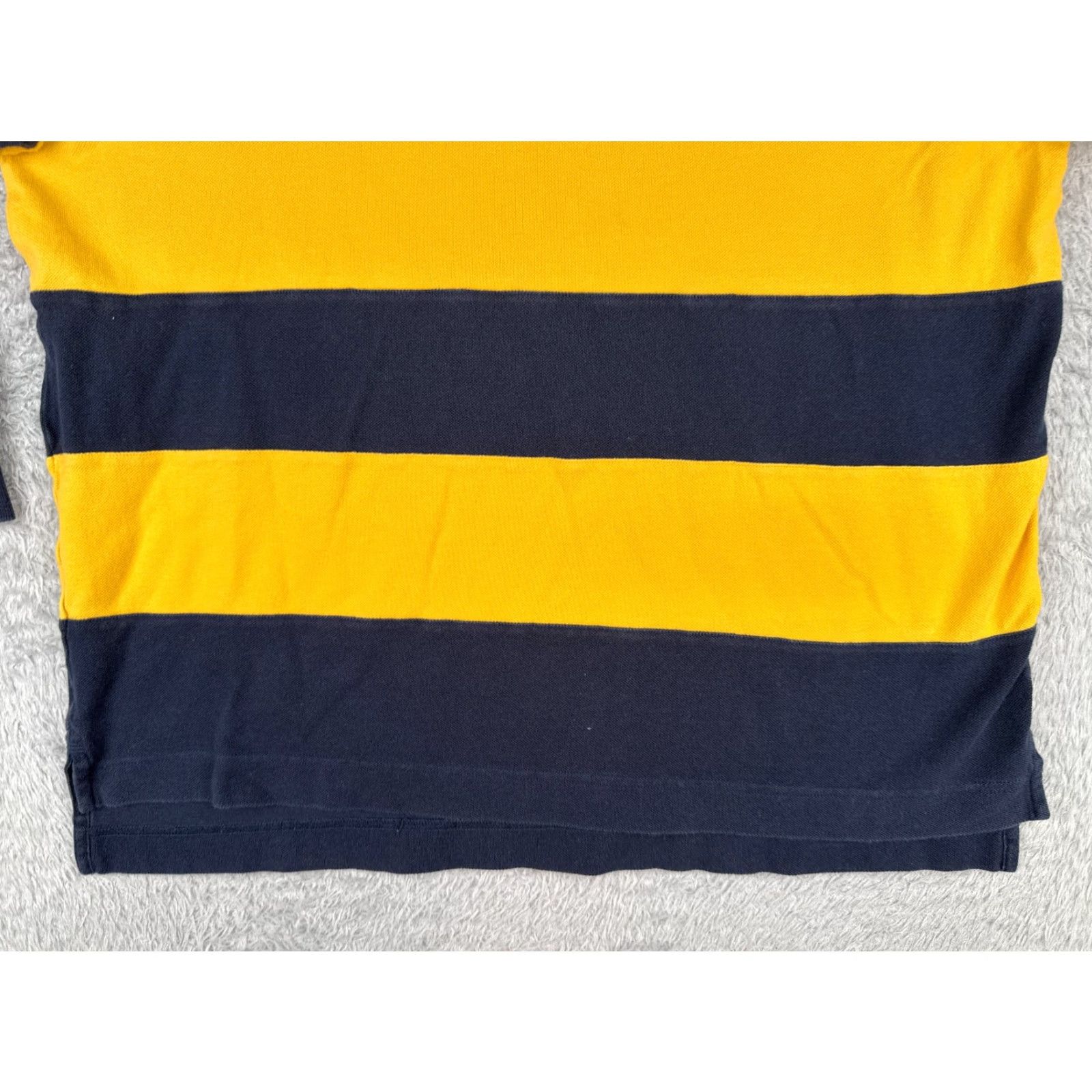 Nautica Nautica Polo Shirt Men XL Yellow Blue Stripe 100% Cotton Long Sleeve Slim Fit Shirt Sports Casual Outdoor Size US XL / EU 56 / 4 - 5 Thumbnail
