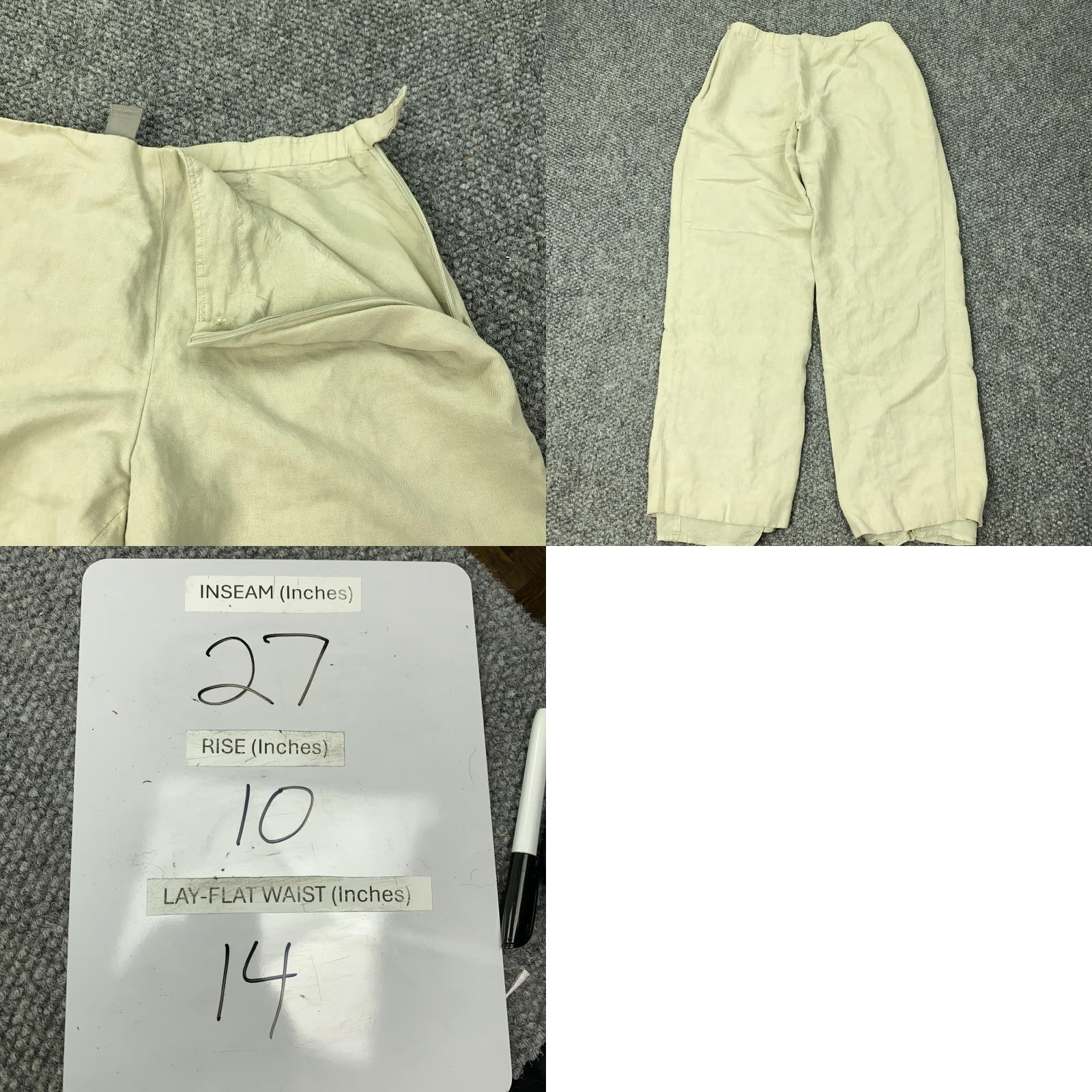 Vintage Sigrid Olsen Pants Womens 6 Beige Linen Blend Lined Straight Leg Casual Pants Wom en Size 28" / US 6 / IT 42 - 9 Thumbnail