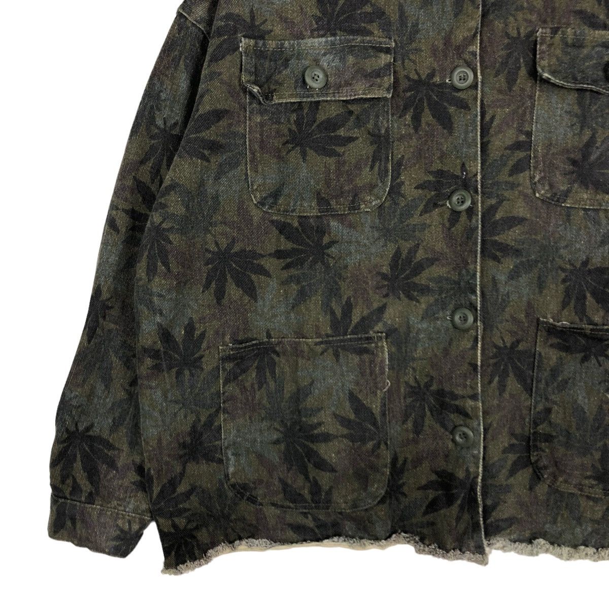 Hysteric Glamour 🔥VINTAGE BIKER JACKET JAPANESE TRADITIONAL LEAVES OVERPRINT Size US M / EU 48-50 / 2 - 4 Thumbnail