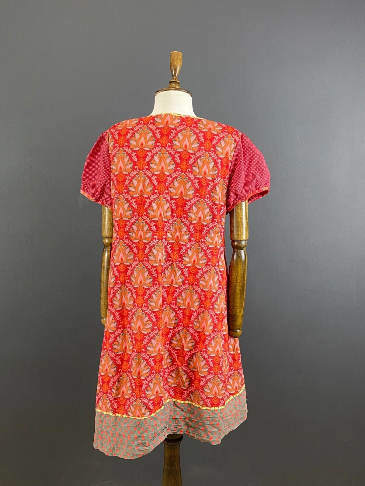Designer Deerberg by Oska Red Floral Blouson Midi Dress Size M Size M / US 6-8 / IT 42-44 - 7 Thumbnail