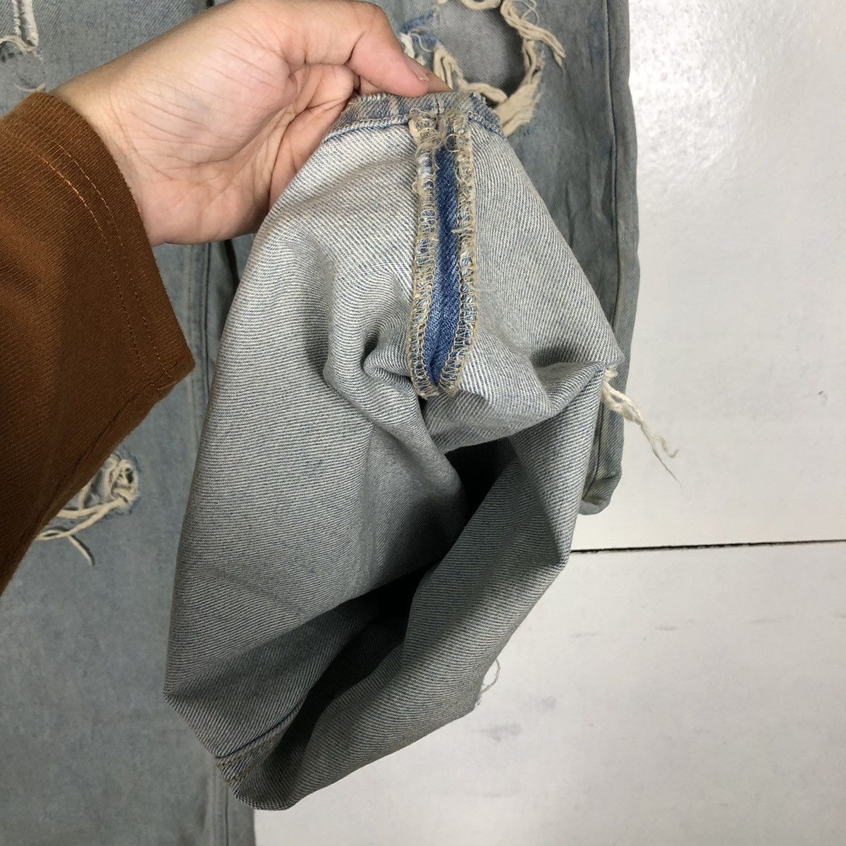 Japanese Brand 🔥RARE OVERSIZED CUT DISTRESSED DENIM EMODA ISSEY MIYAKE Size US 26 / EU 42 - 13 Thumbnail