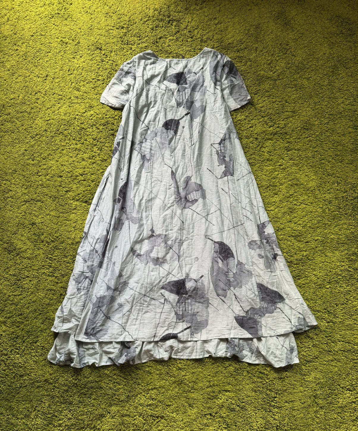 Designer Grizas avant garde cotton + silk blend maxi dress Size S / US 4 / IT 40 - 4 Thumbnail