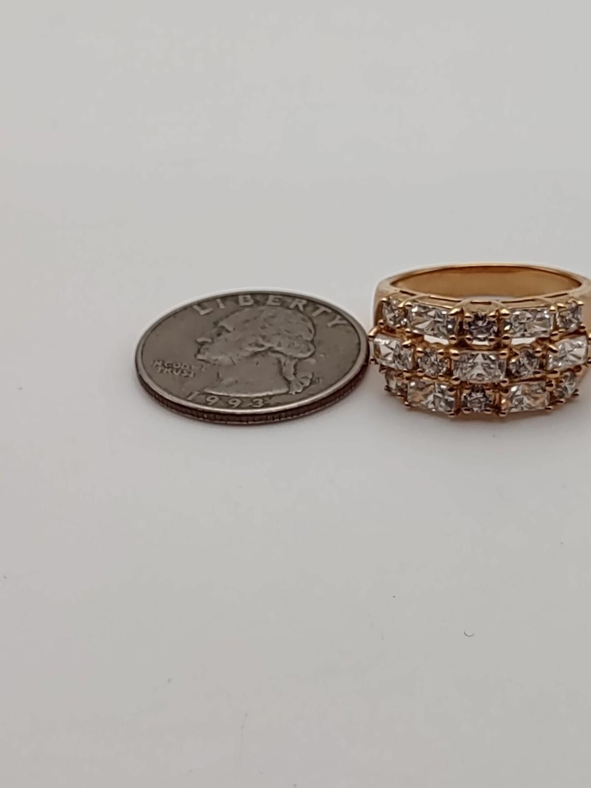 Sterling Silver Sterling Silver Wide Band CZ Ring Size 8 925 China Size ONE SIZE - 2 Thumbnail