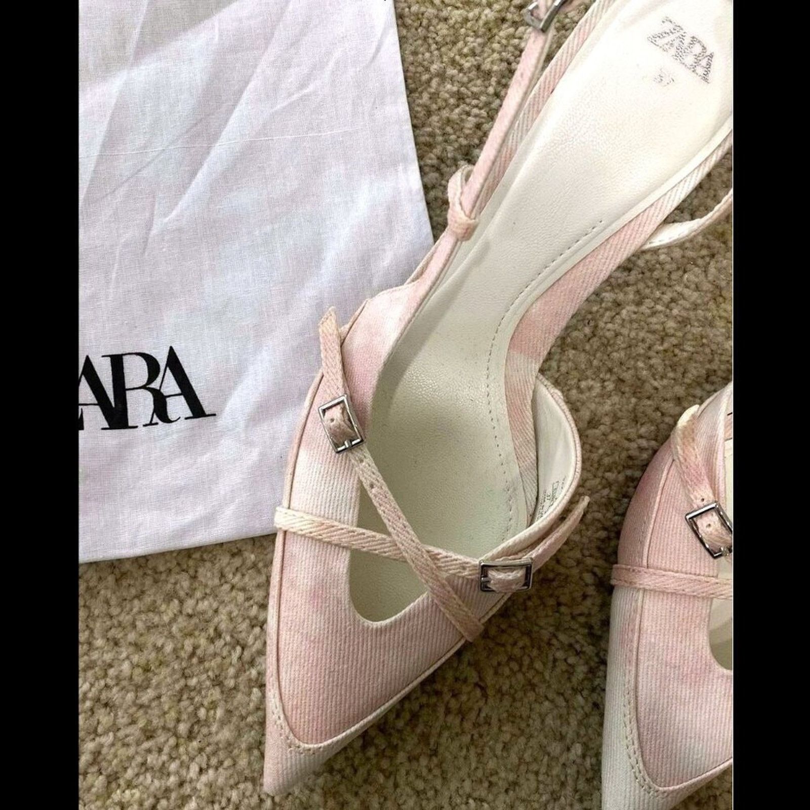 Zara Zara Pink Slingback Heels Pointed Toe Pumps NWT Size US 9 / IT 39 - 8 Thumbnail