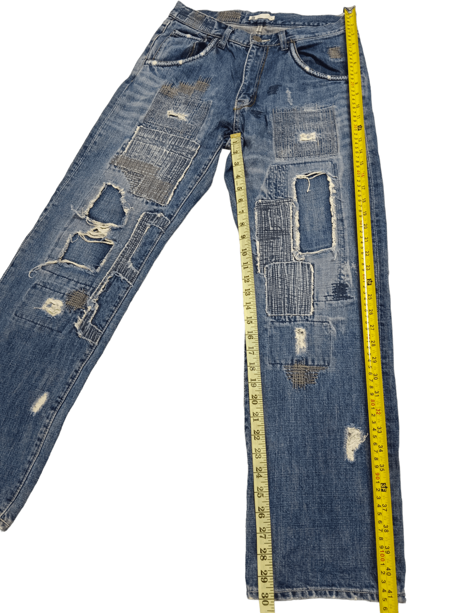 Global Work FYE🔥Global Work Patchwork Distressed Denim Size US 30 / EU 46 - 7 Thumbnail