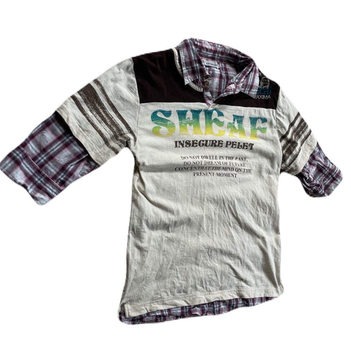 If Six Was Nine 2000s Japanese archive Vkei Layered Poem 3/4 Sleeve Tee Y2K Size US XS / EU 42 / 0 - 3 Thumbnail