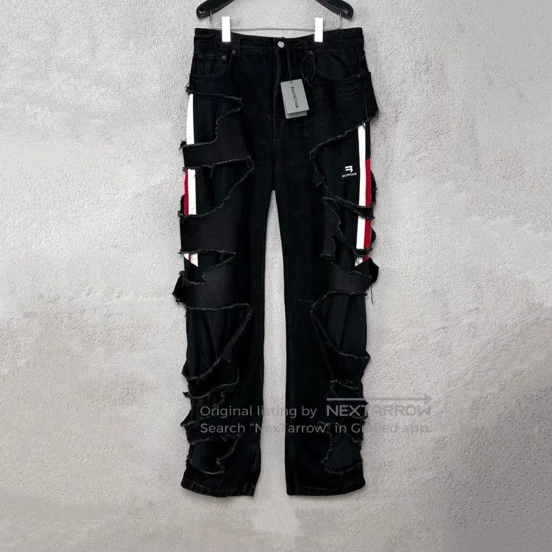 Balenciaga Balenciaga size M Double Layer Distressed Destroyed Jeans Size US 27 - 1 Thumbnail