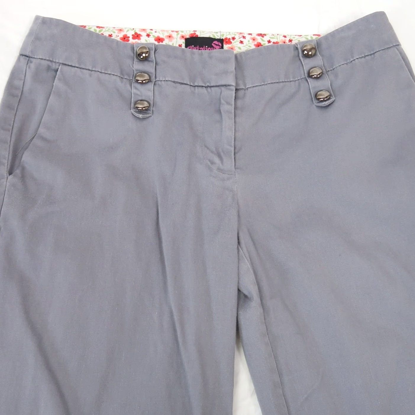 Vintage VINTAGE Flirtatious Pants Women Low Rise Bootcut Gray 5 Regular Cotton Inseam 29 Casual Size 27" / US 4 / IT 40 - 2 Thumbnail