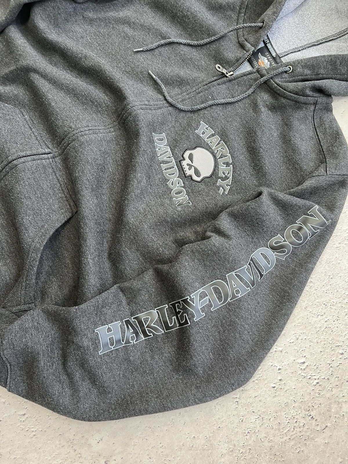 Harley Davidson × Vintage Crazy Vintage Harley Davidson Hoodie Zip Up Grunge Skater Size US XL / EU 56 / 4 - 5 Thumbnail