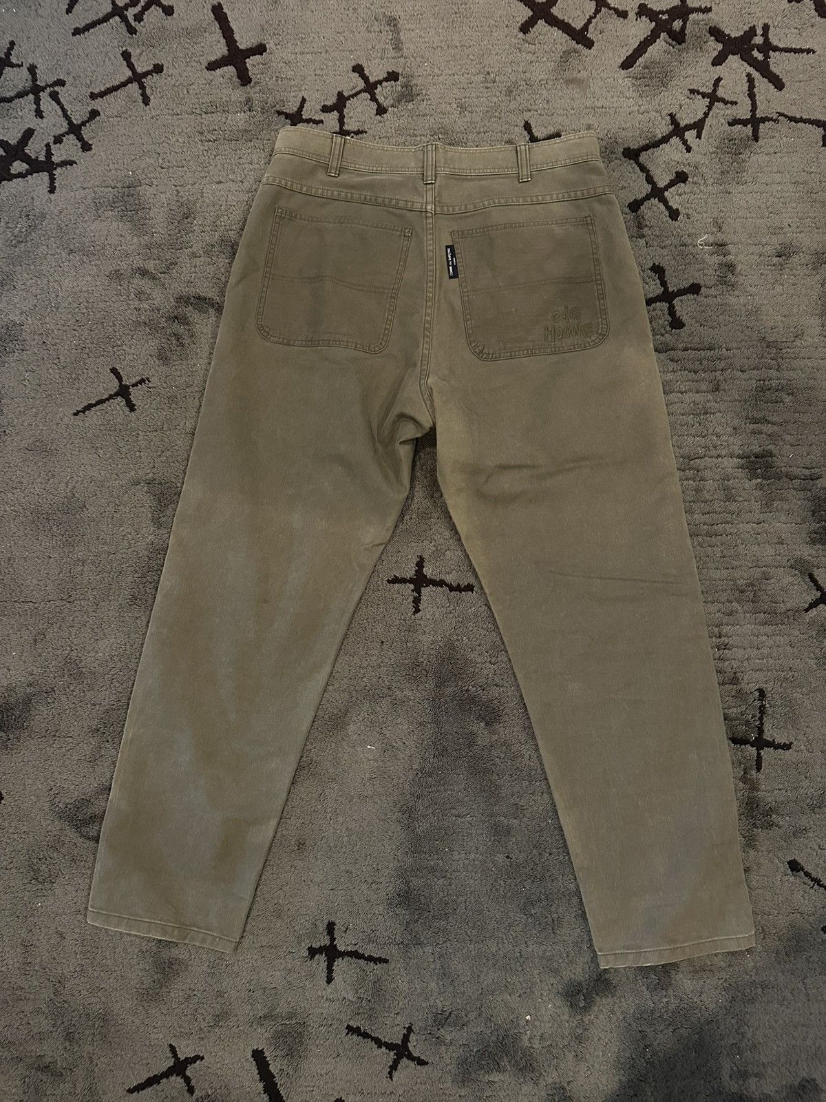 Comme des Garcons Homme Comme Des Garcons Homme Embroidered Pocket Olive Pants Size US 35 - 3 Thumbnail